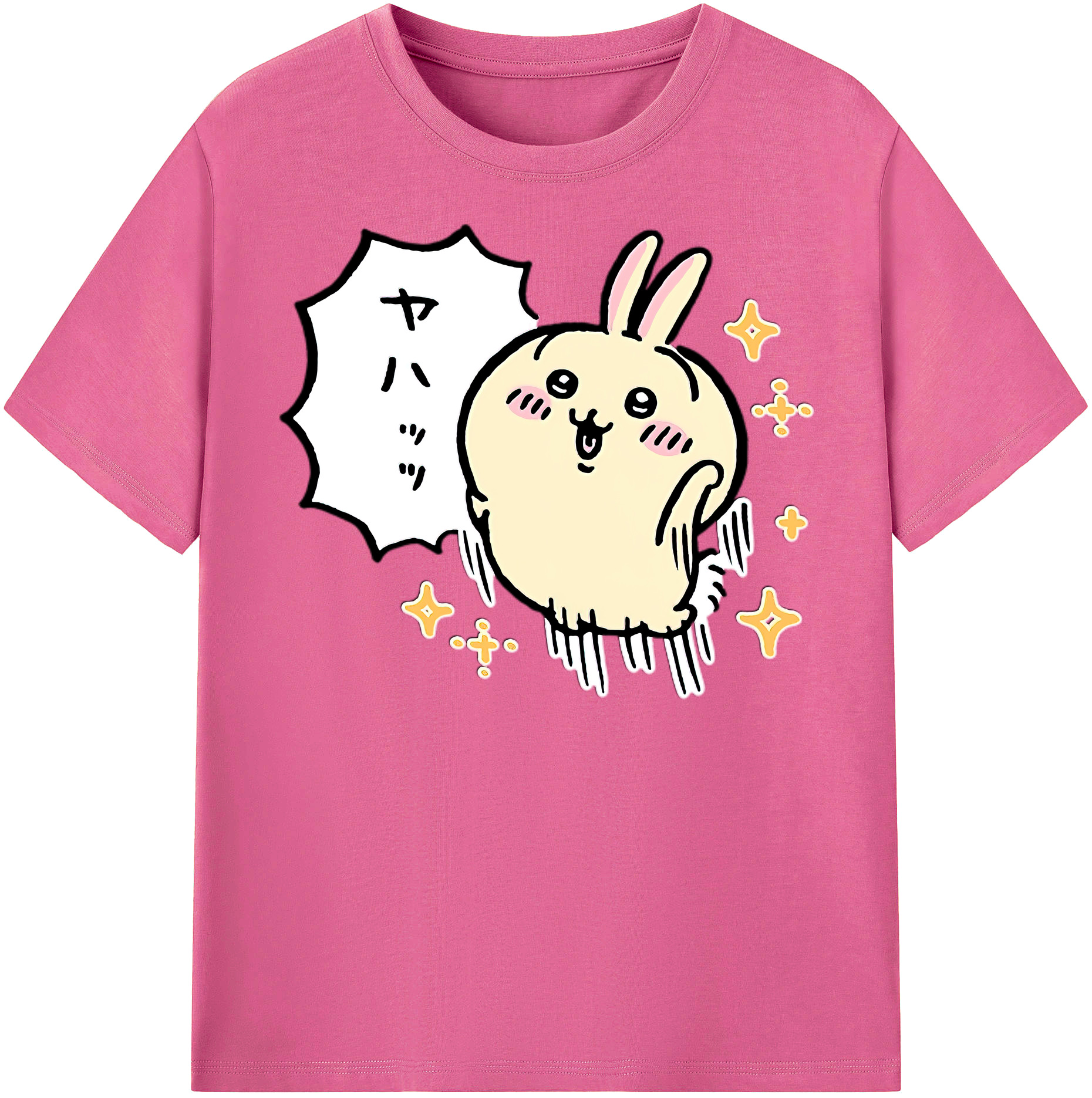（画像用） ちいかわ うさぎ Chii-kawa usagi レディースカジュアルプリントTシャツ（綿100％）