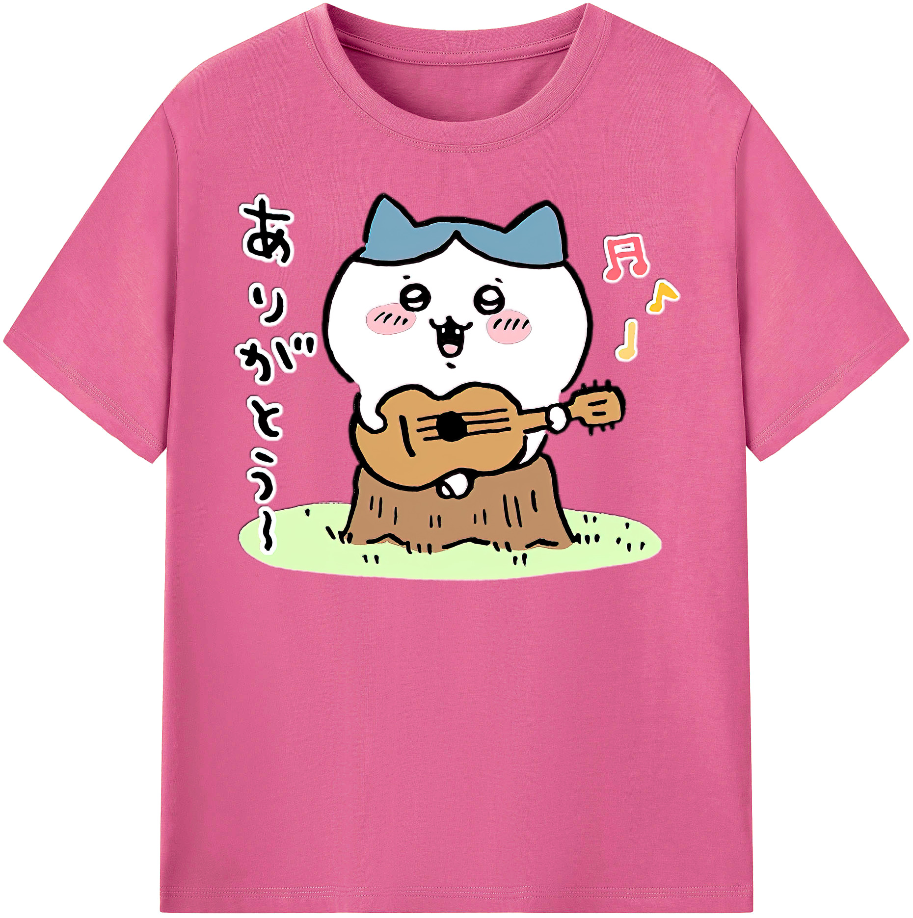 （画像用） ちいかわ ハチワレ Chii-kawa hachiware レディースカジュアルプリントTシャツ（綿100％）