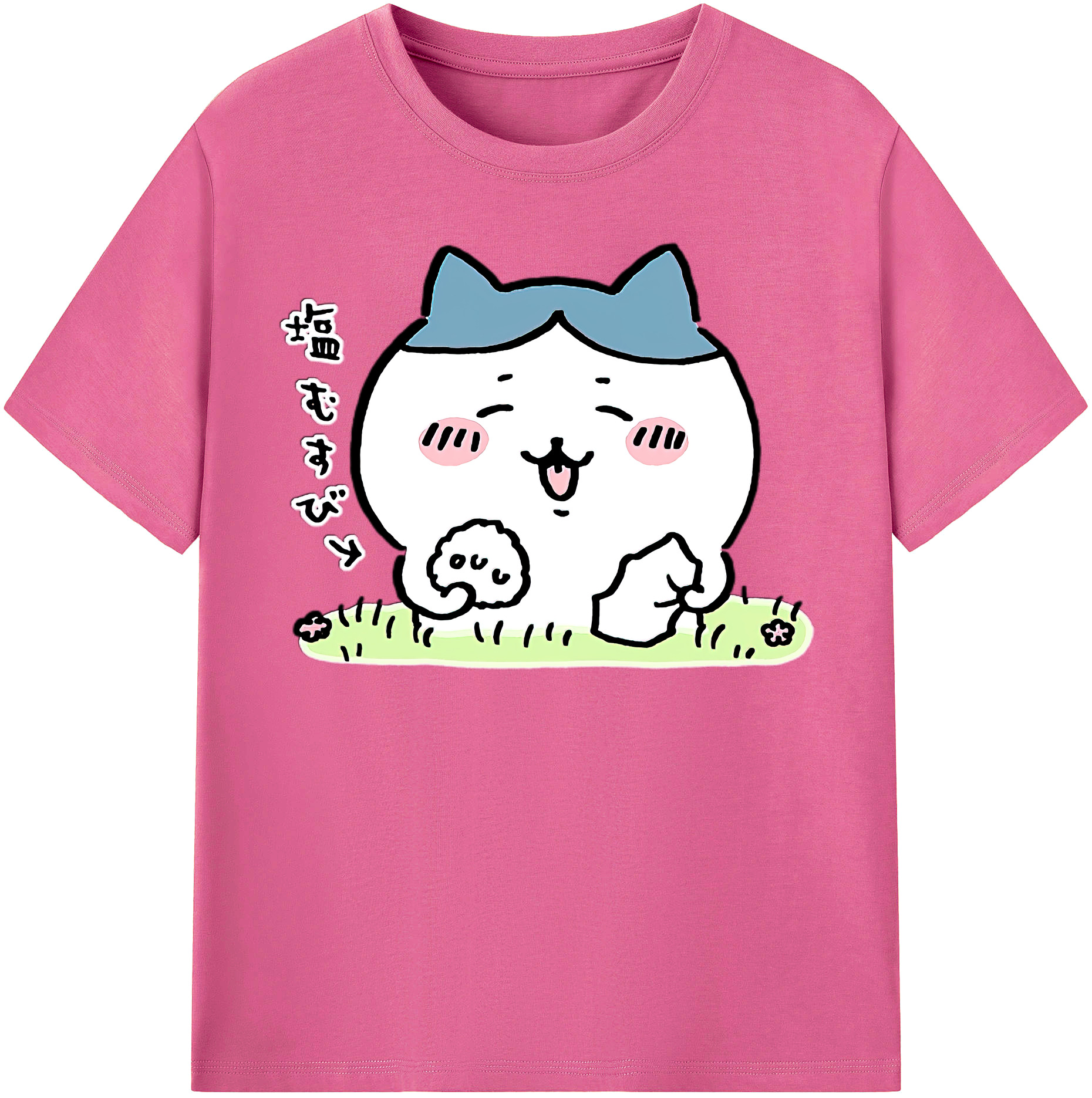 （画像用） ちいかわ ハチワレ Chii-kawa hachiware レディースカジュアルプリントTシャツ（綿100％）