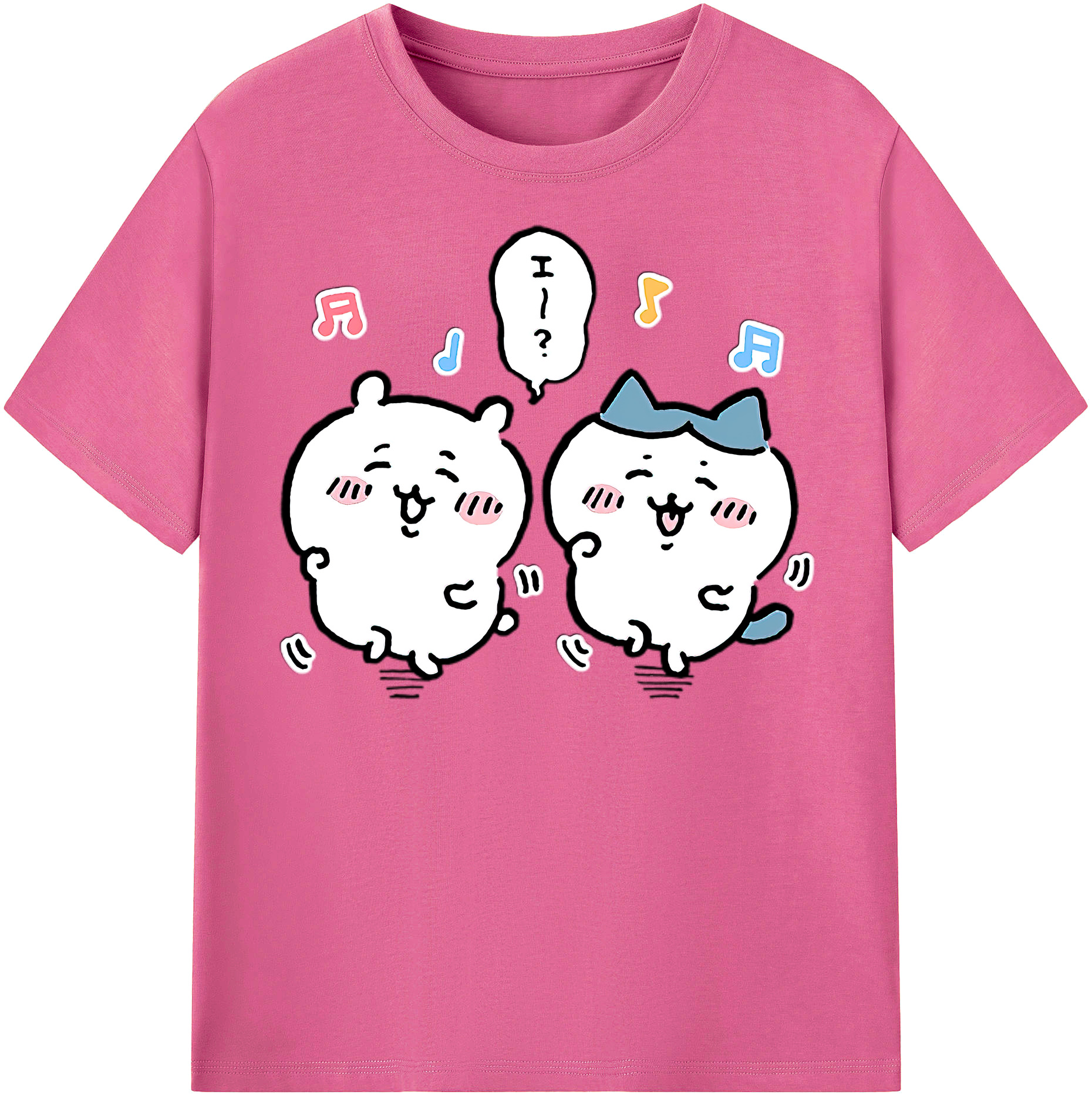 （画像用） ちいかわ ハチワレ Chii-kawa hachiware レディースカジュアルプリントTシャツ（綿100％）