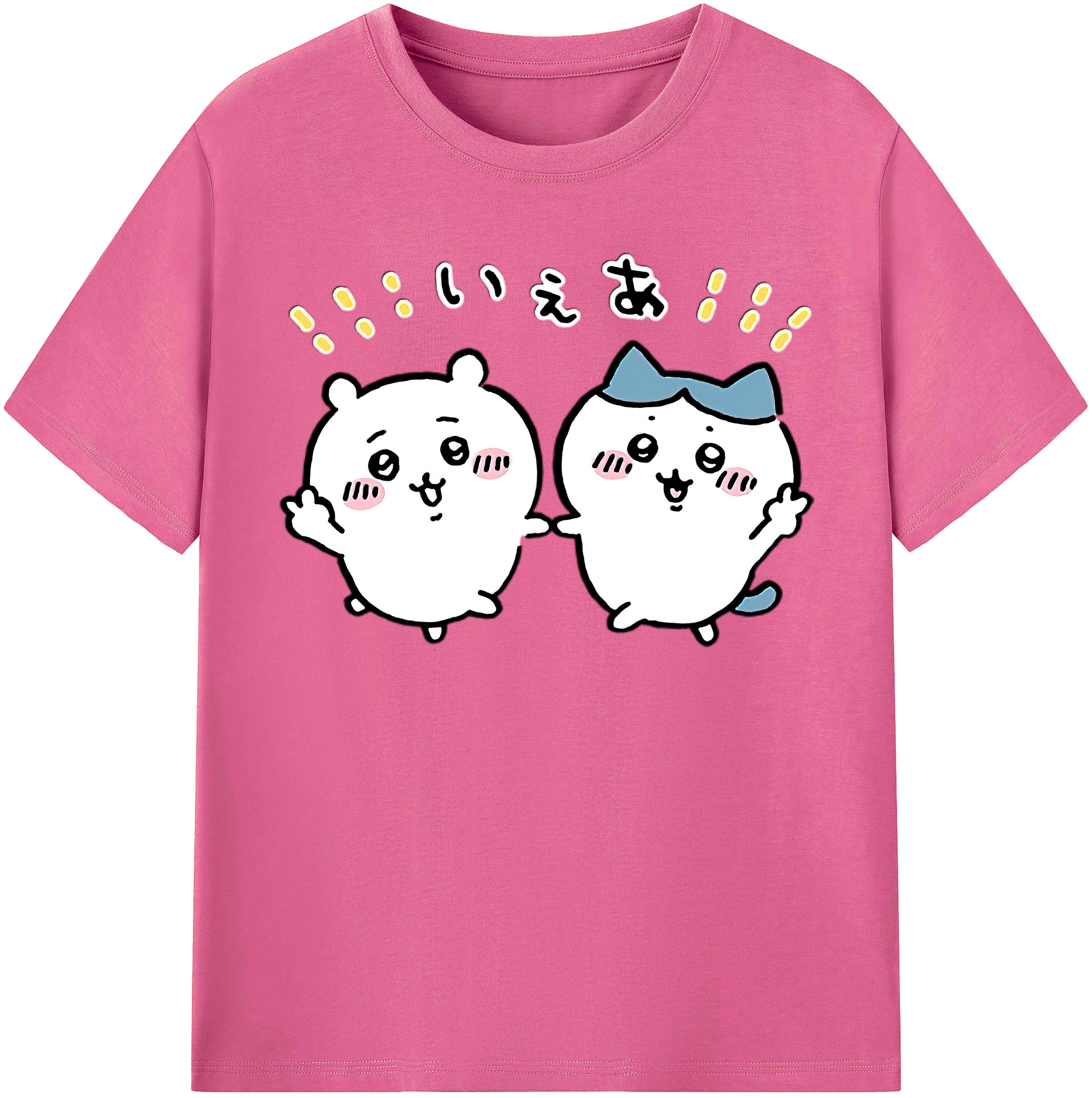 （画像用） ちいかわ ハチワレ Chii-kawa hachiware レディースカジュアルプリントTシャツ（綿100％）
