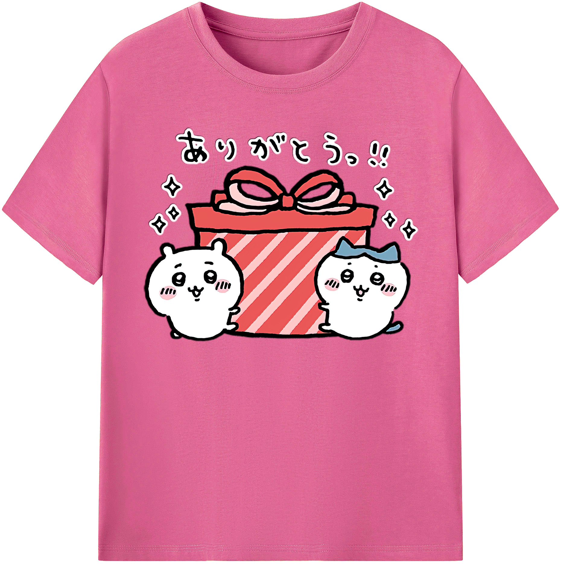（画像用） ちいかわ ハチワレ Chii-kawa hachiware レディースカジュアルプリントTシャツ（綿100％）
