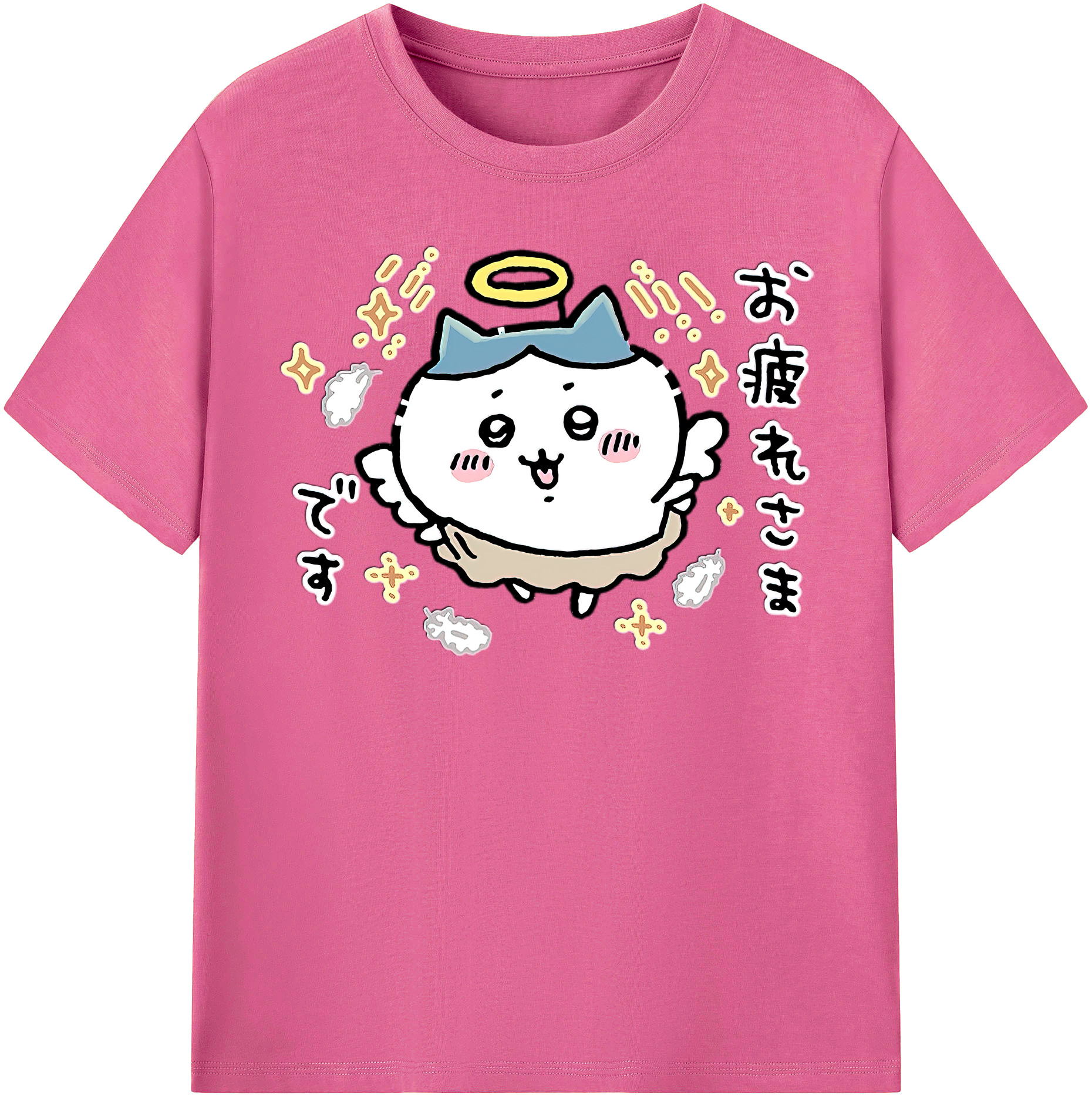 （画像用） ちいかわ ハチワレ Chii-kawa hachiware レディースカジュアルプリントTシャツ（綿100％）
