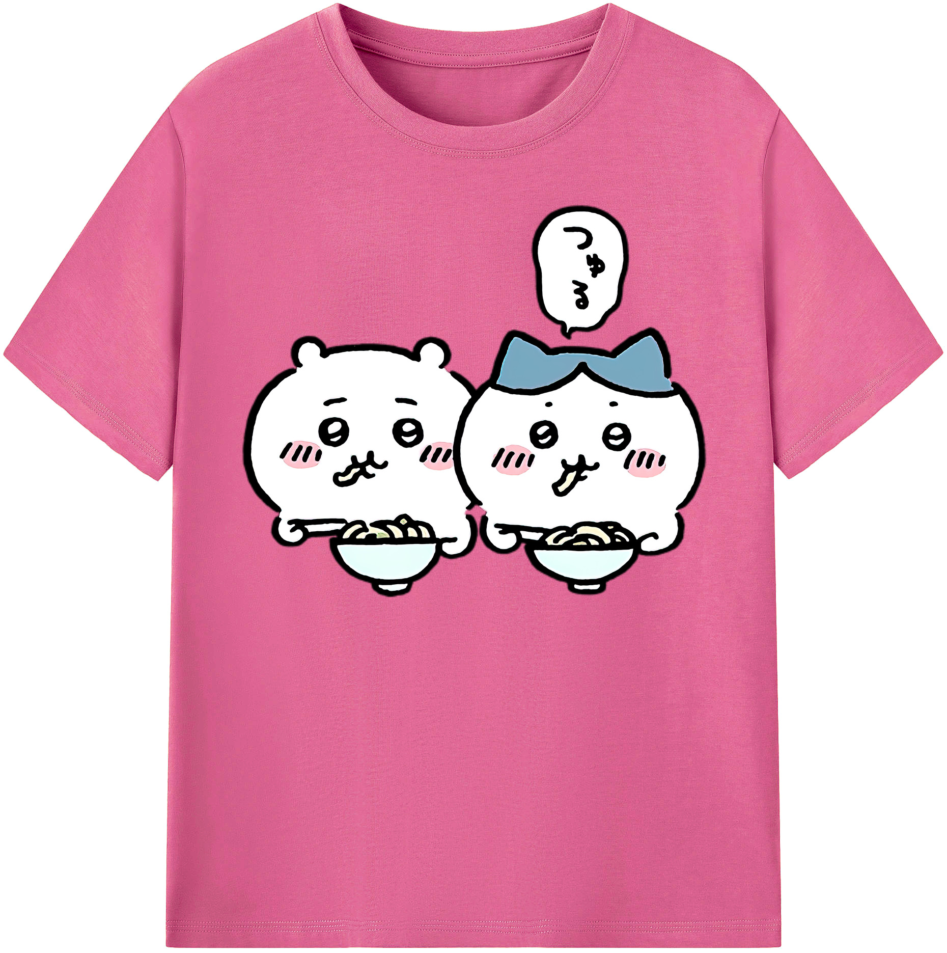 （画像用） ちいかわ ハチワレ Chii-kawa hachiware レディースカジュアルプリントTシャツ（綿100％）