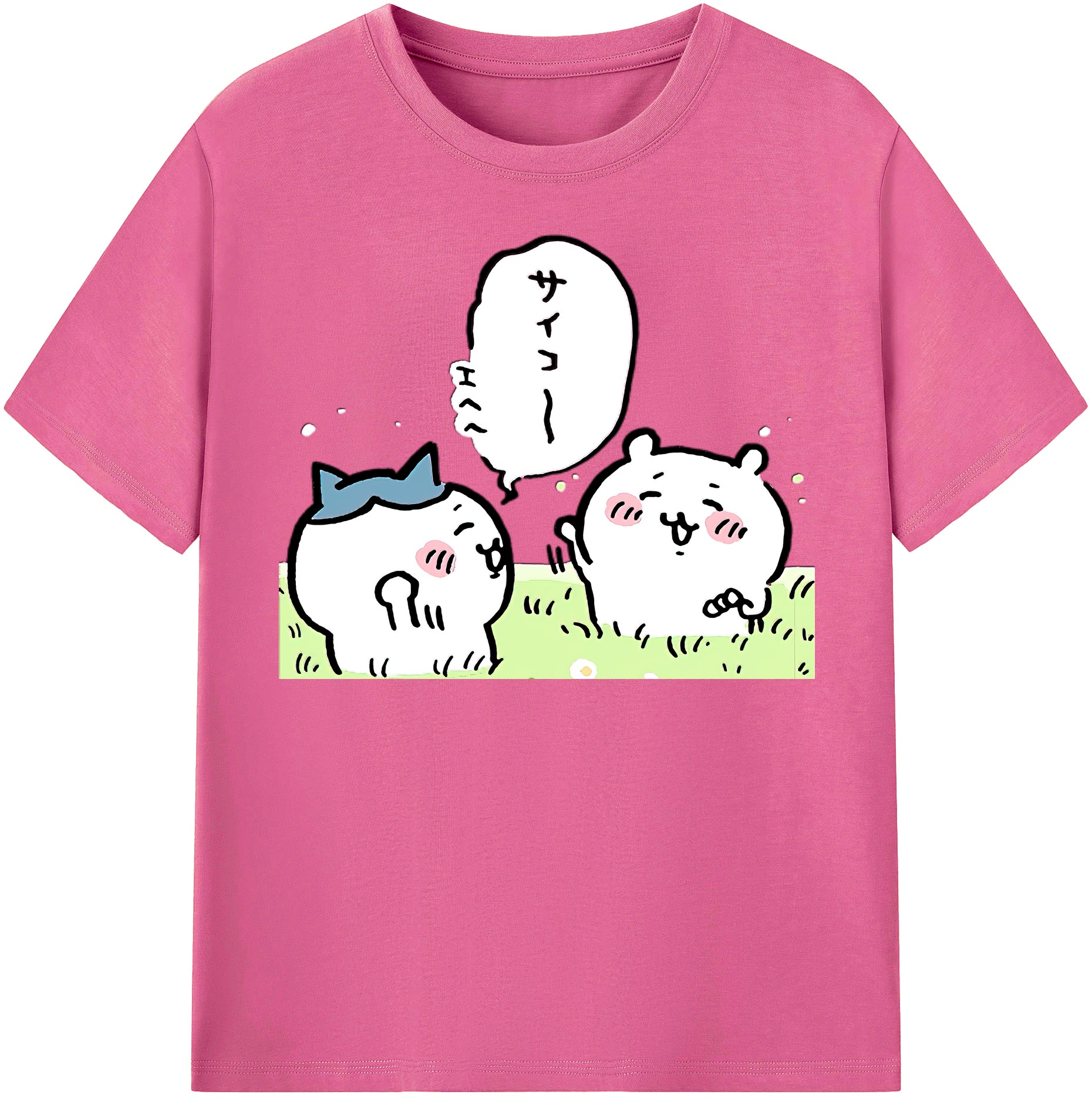 （画像用） ちいかわ ちいかわ Chii-kawa chiikawa レディースカジュアルプリントTシャツ（綿100％）