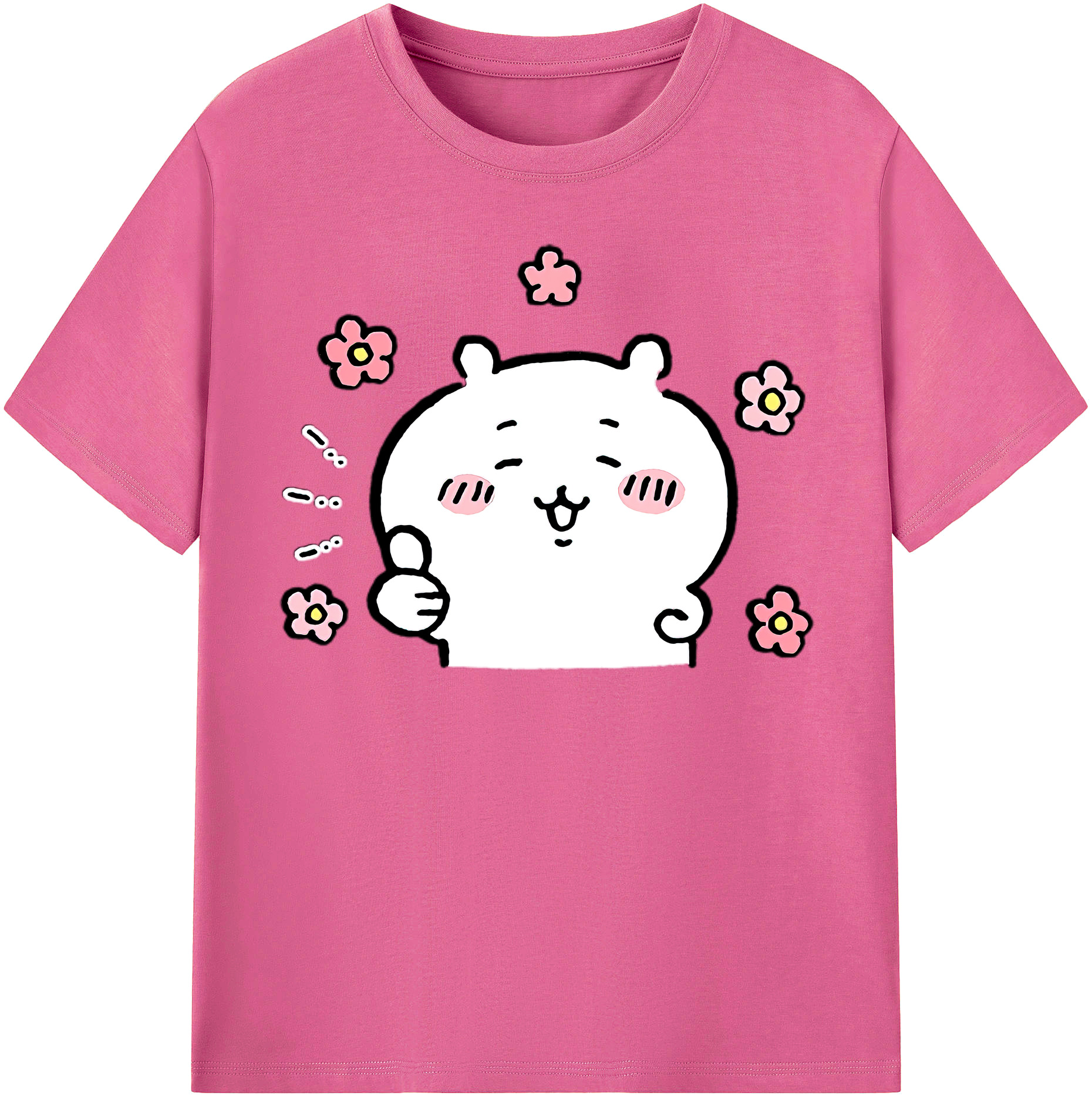 （画像用） ちいかわ ちいかわ Chii-kawa chiikawa レディースカジュアルプリントTシャツ（綿100％）