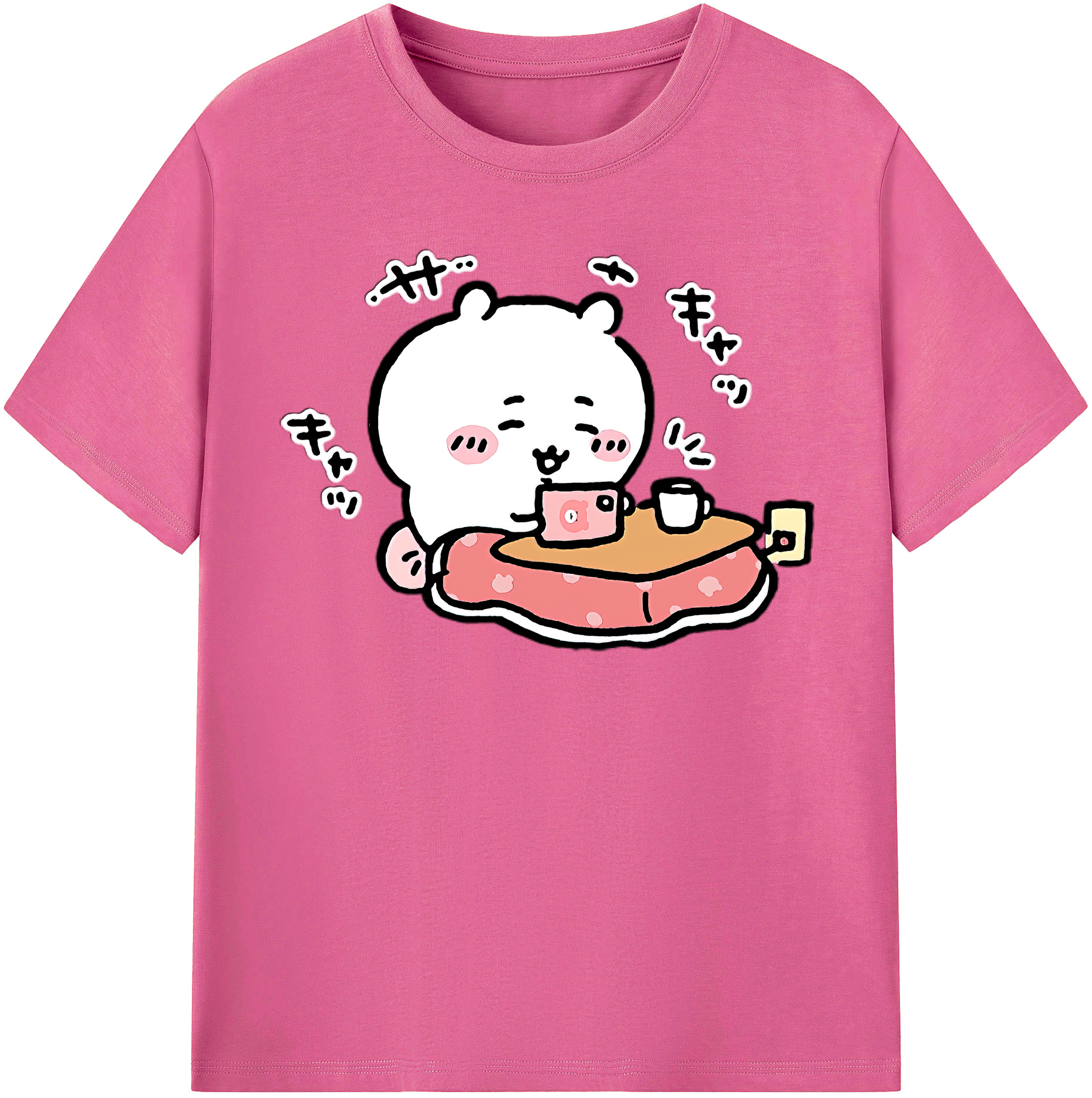 （画像用） ちいかわ ちいかわ Chii-kawa chiikawa レディースカジュアルプリントTシャツ（綿100％）