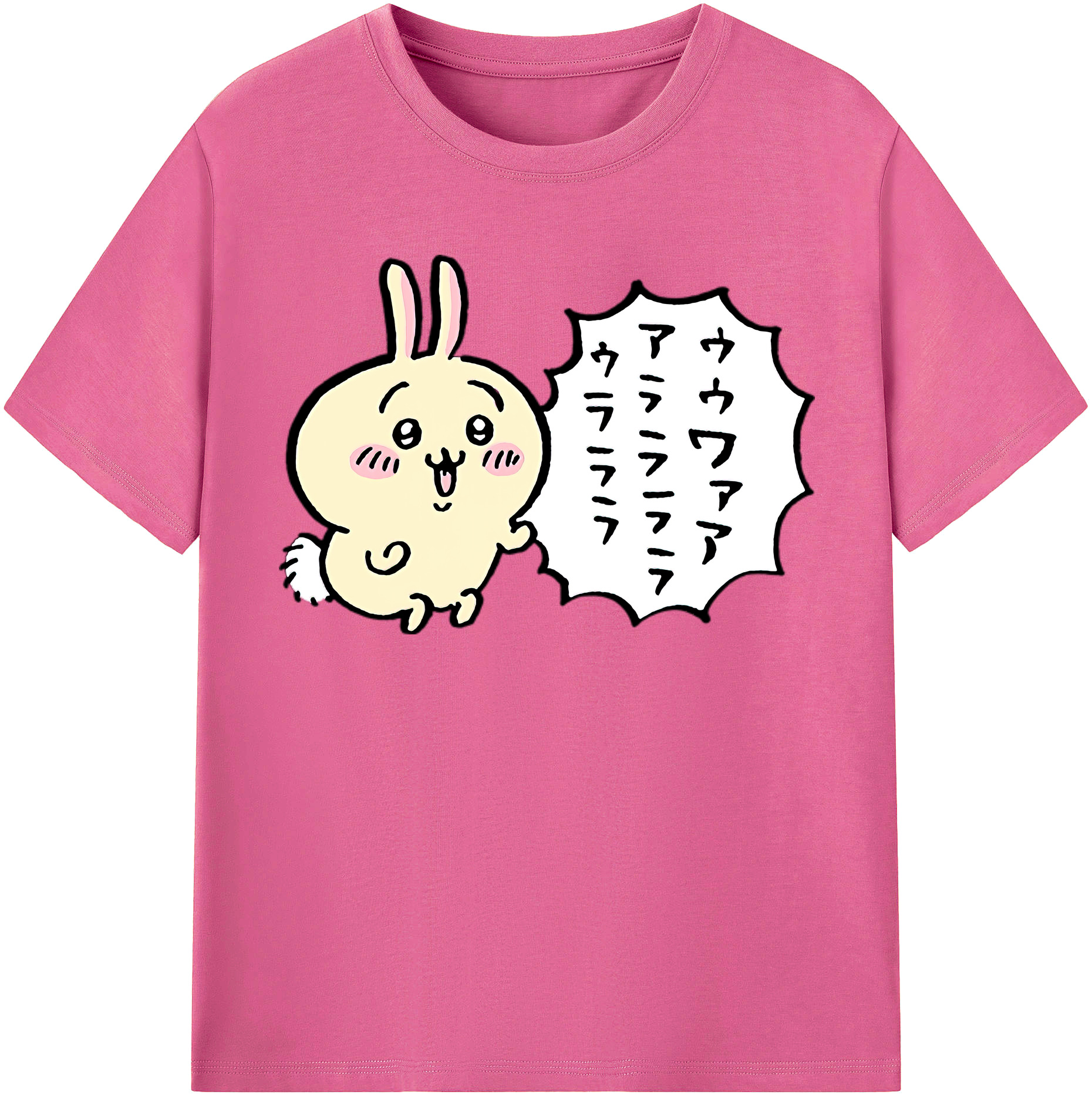 （画像用） ちいかわ うさぎ Chii-kawa usagi レディースカジュアルプリントTシャツ（綿100％）