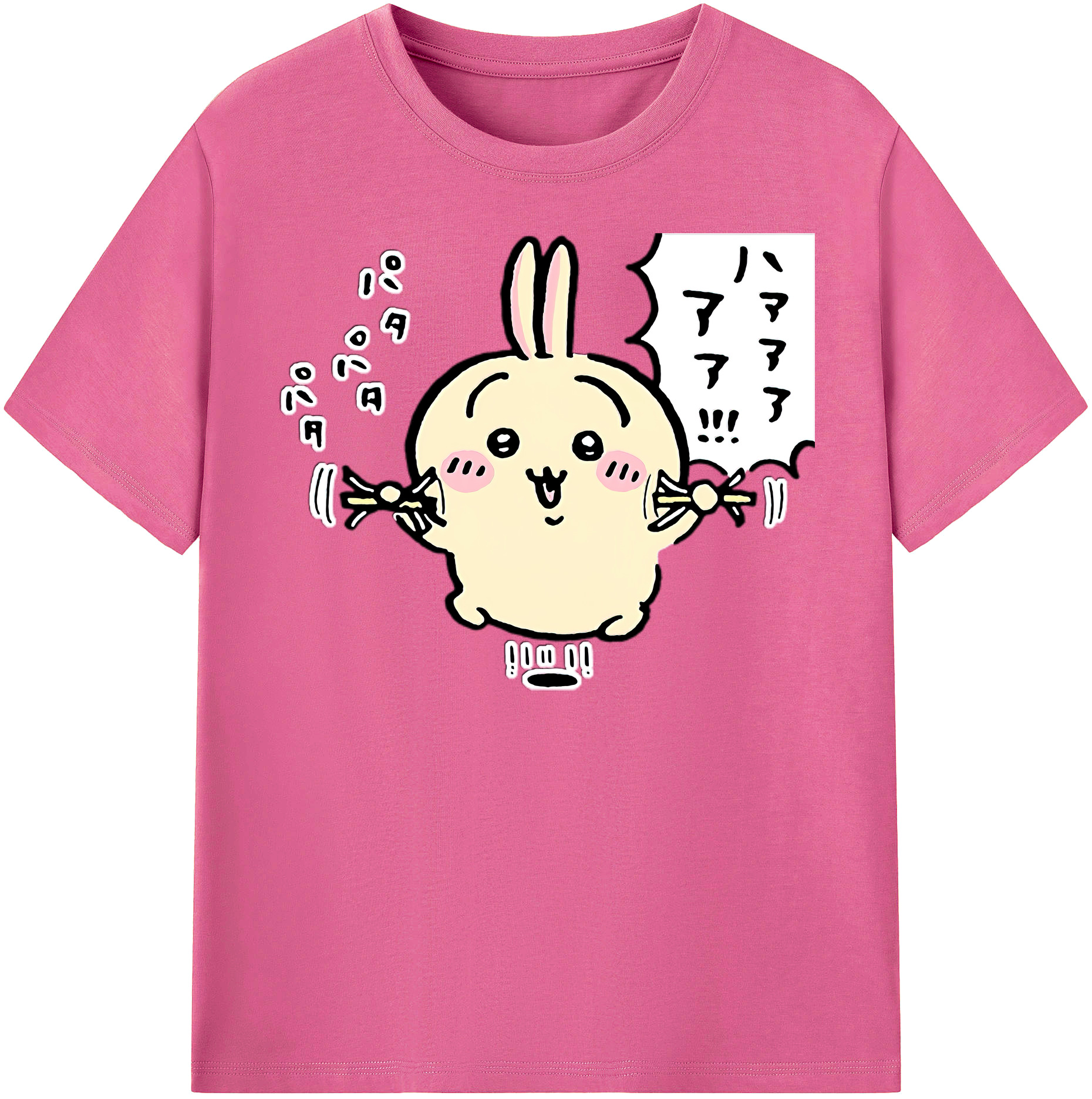 （画像用） ちいかわ うさぎ Chii-kawa usagi レディースカジュアルプリントTシャツ（綿100％）