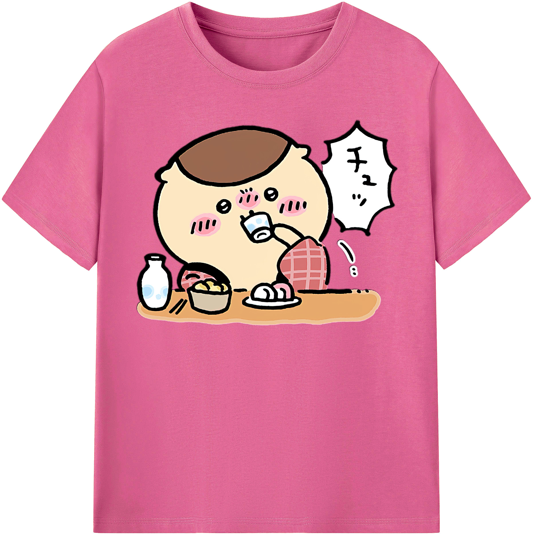（画像用） ちいかわ くりまんじゅう Chii-kawa kuri manjū レディースカジュアルプリントTシャツ（綿100％）