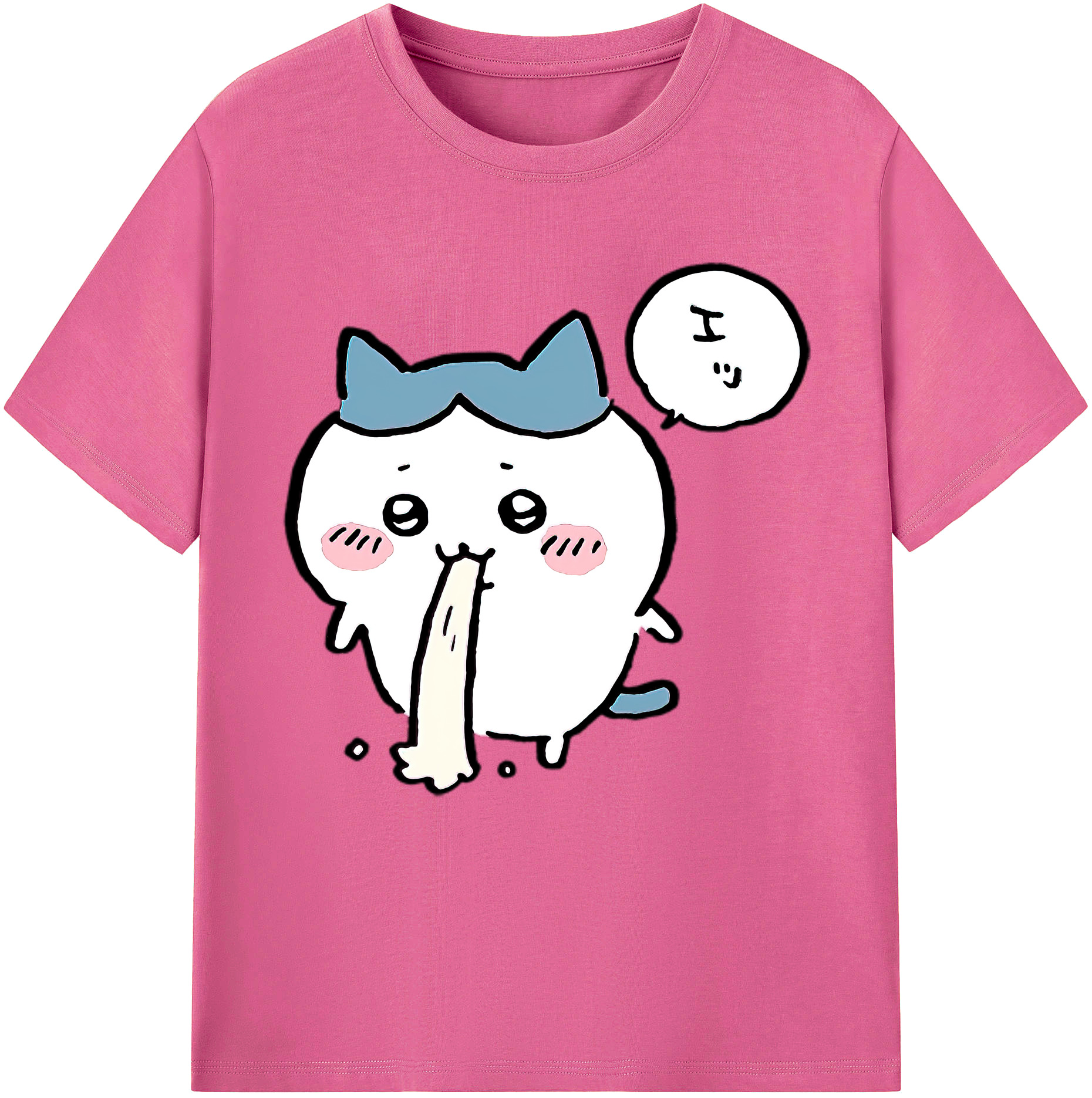 （画像用） ちいかわ ハチワレ Chii-kawa hachiware レディースカジュアルプリントTシャツ（綿100％）