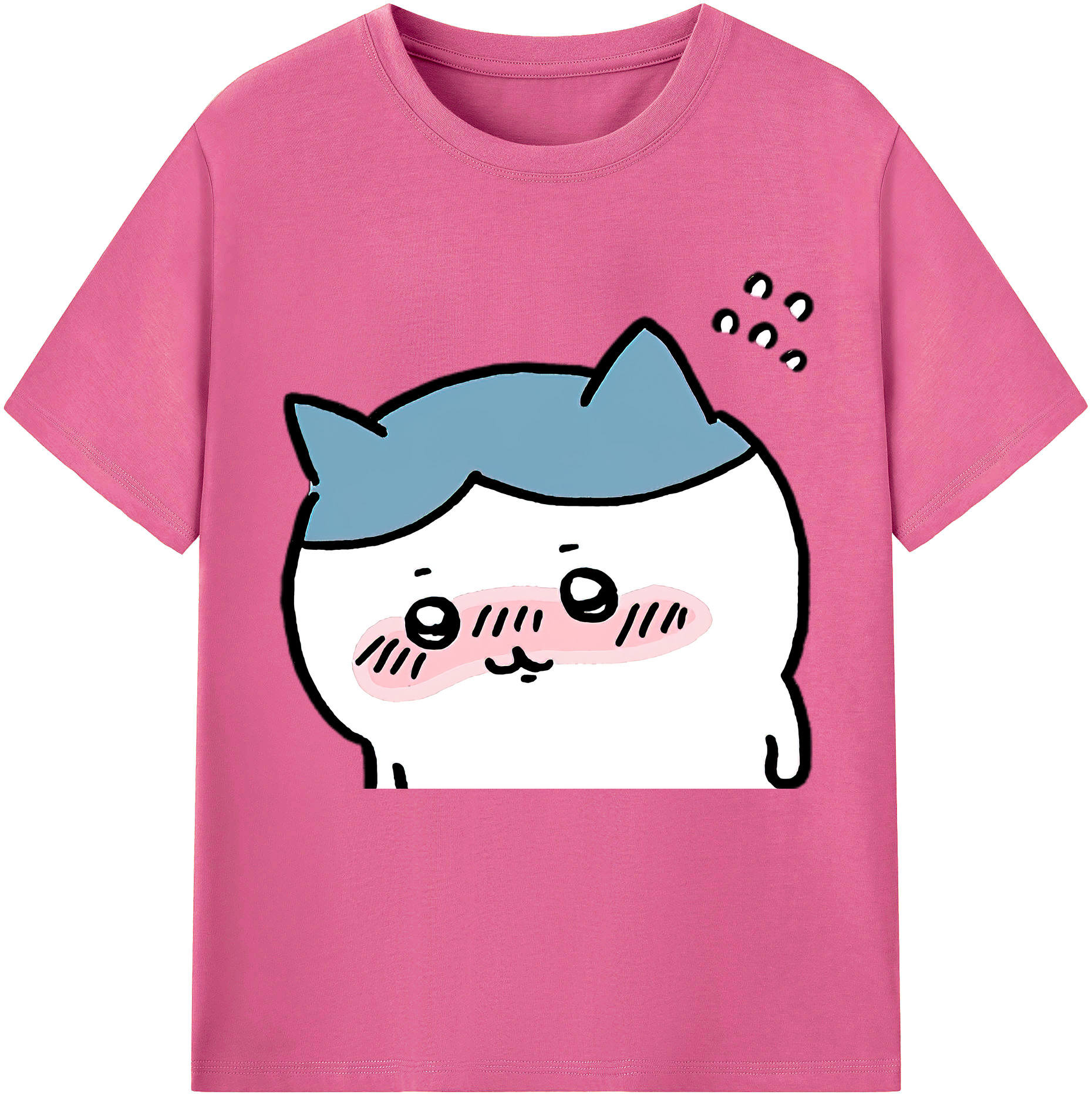 （画像用） ちいかわ ハチワレ Chii-kawa hachiware レディースカジュアルプリントTシャツ（綿100％）