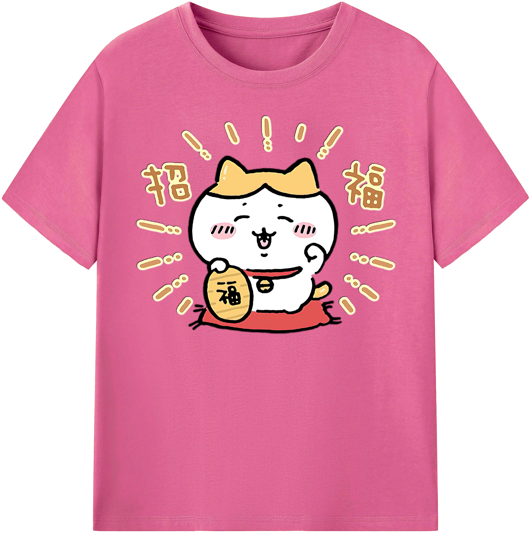 （画像用） ちいかわ ハチワレ Chii-kawa hachiware レディースカジュアルプリントTシャツ（綿100％）