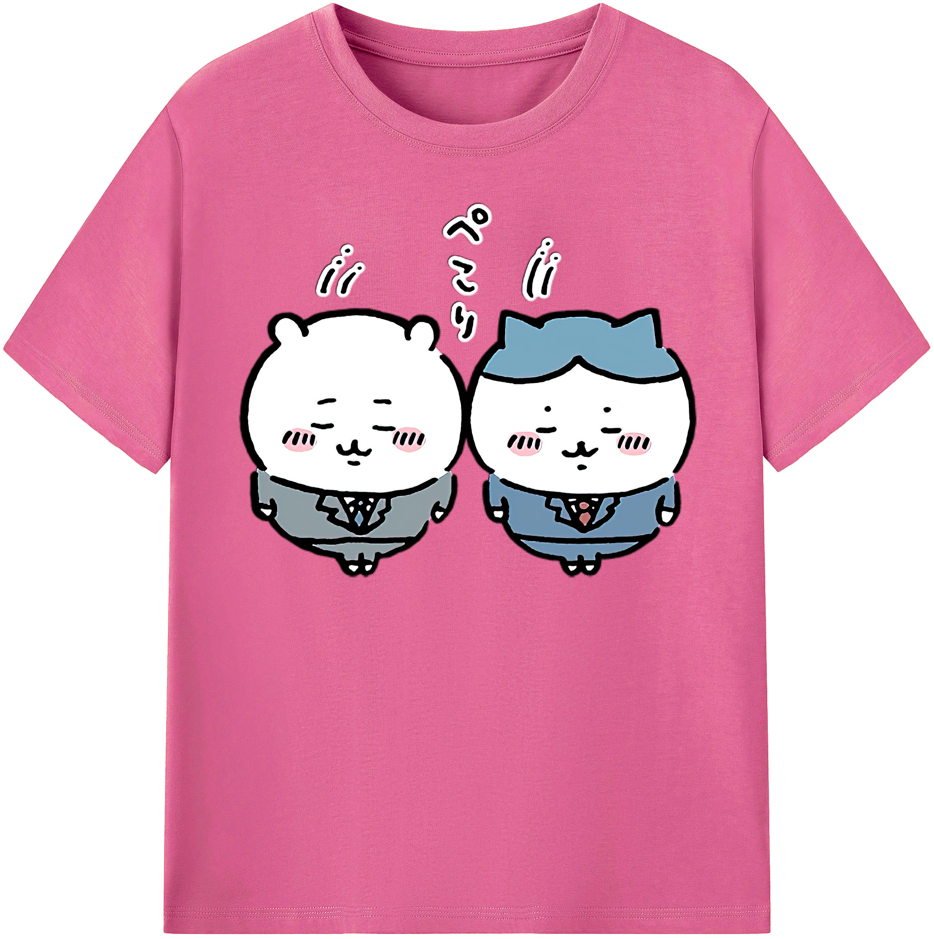 （画像用） ちいかわ ハチワレ Chii-kawa hachiware レディースカジュアルプリントTシャツ（綿100％）