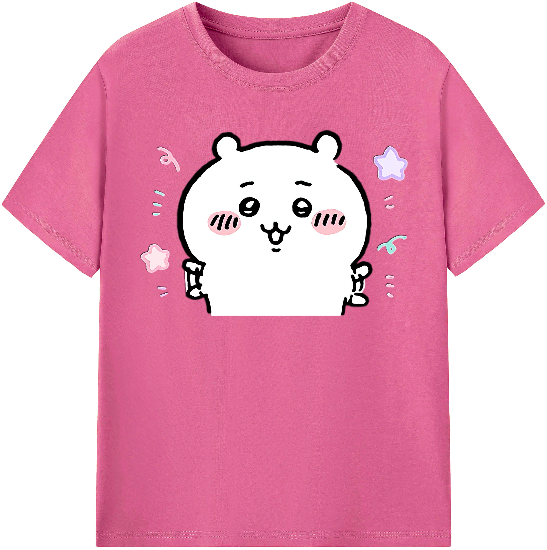 （画像用） ちいかわ ちいかわ Chii-kawa chiikawa レディースカジュアルプリントTシャツ（綿100％）