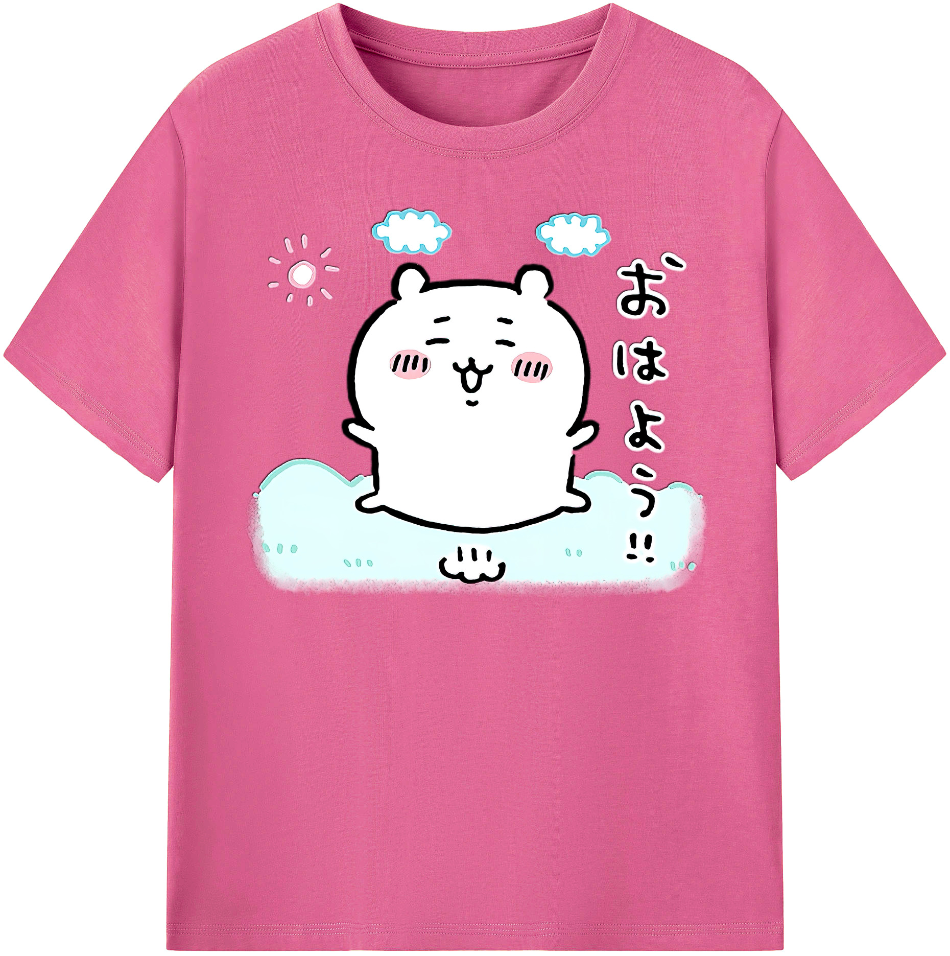 （画像用） ちいかわ ちいかわ Chii-kawa chiikawa レディースカジュアルプリントTシャツ（綿100％）