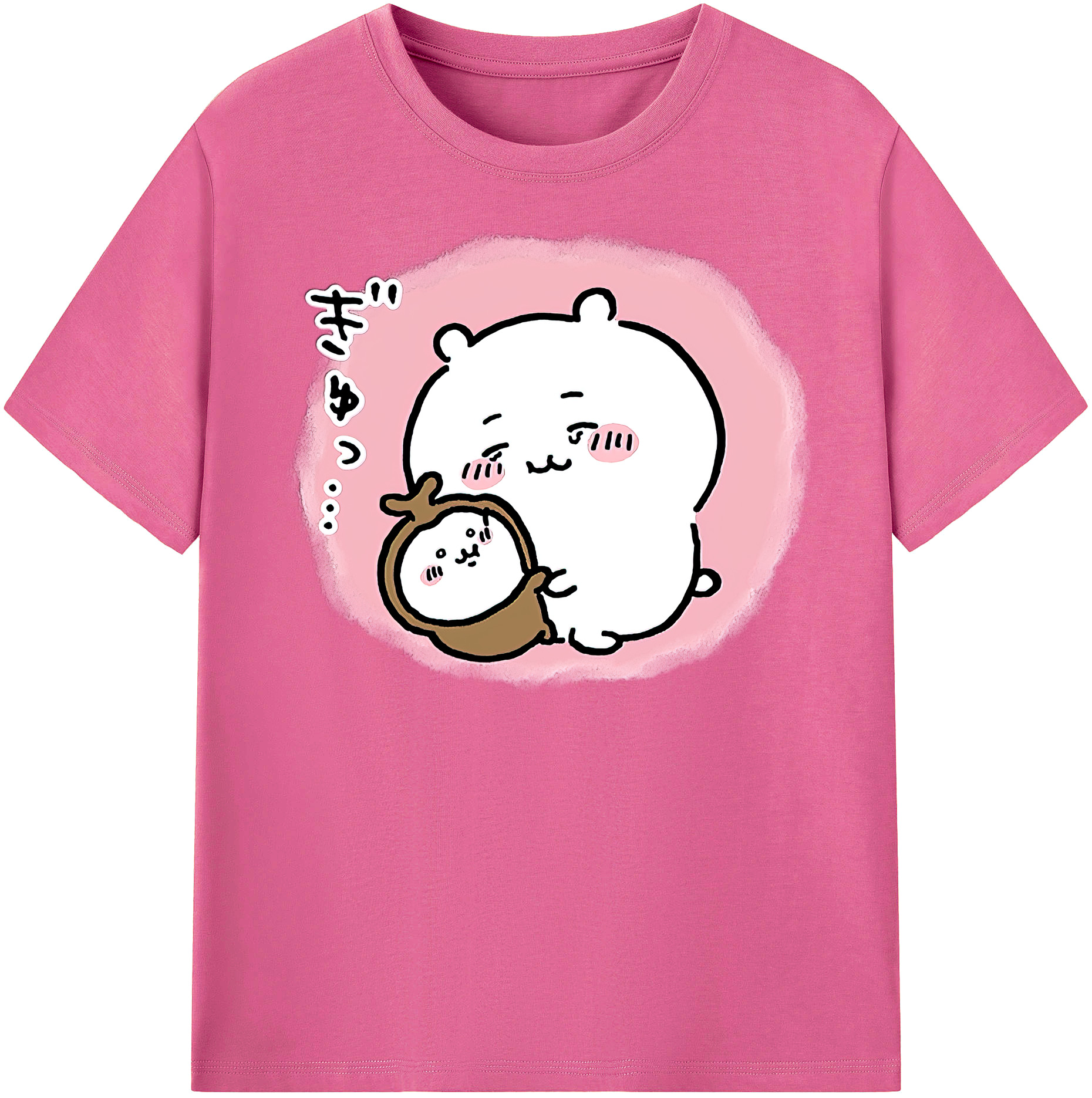 （画像用） ちいかわ ちいかわ Chii-kawa chiikawa レディースカジュアルプリントTシャツ（綿100％）