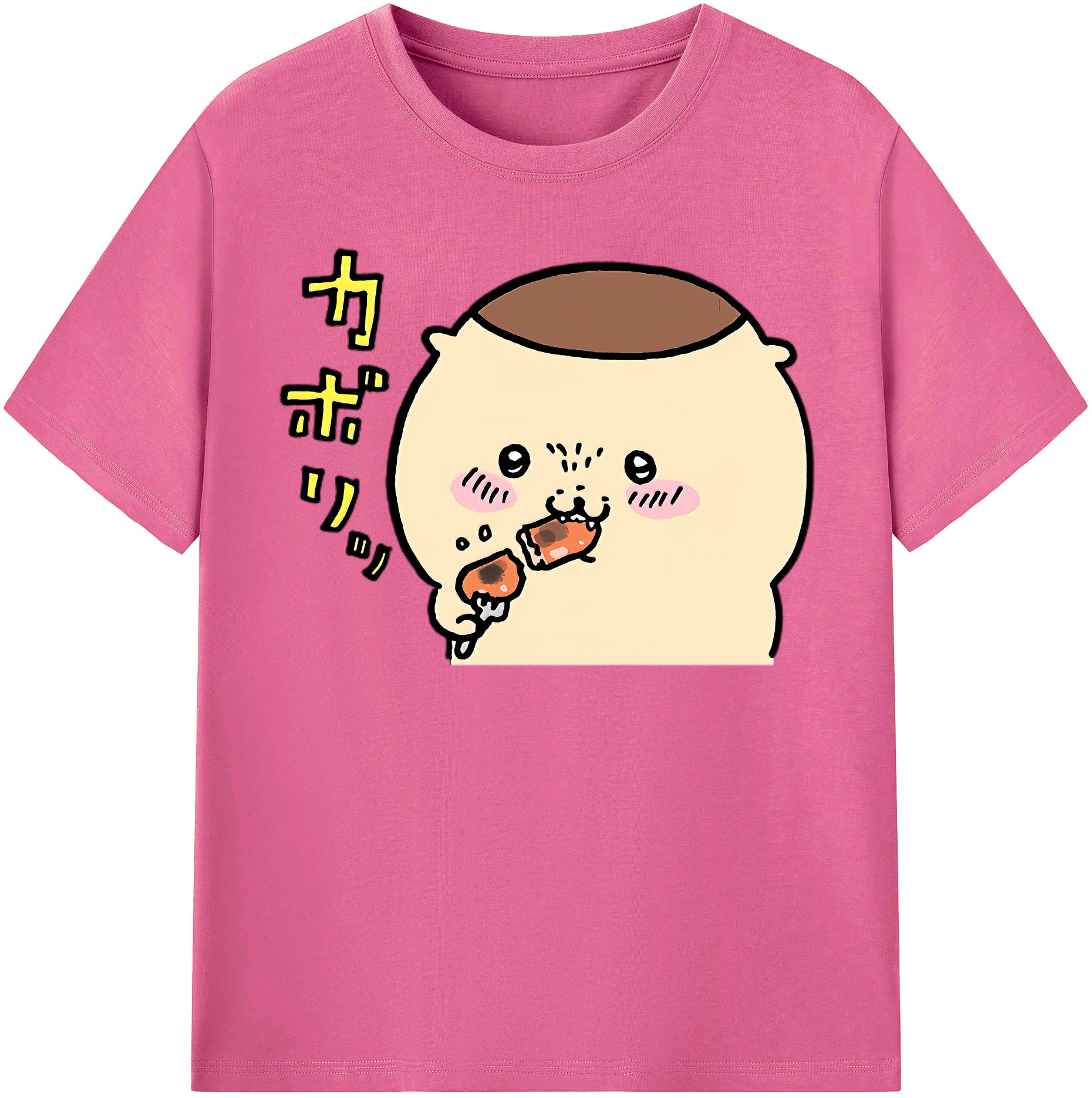（画像用） ちいかわ くりまんじゅう Chii-kawa kuri manjū レディースカジュアルプリントTシャツ（綿100％）