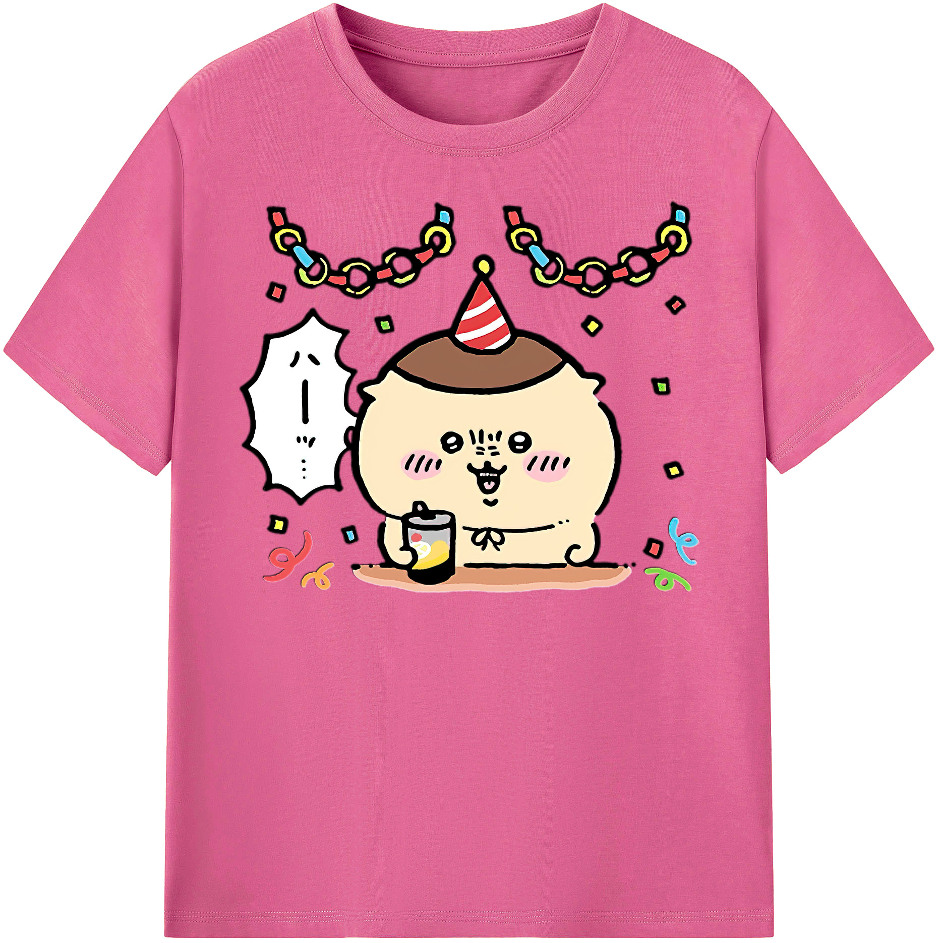 （画像用） ちいかわ くりまんじゅう Chii-kawa kuri manjū レディースカジュアルプリントTシャツ（綿100％）