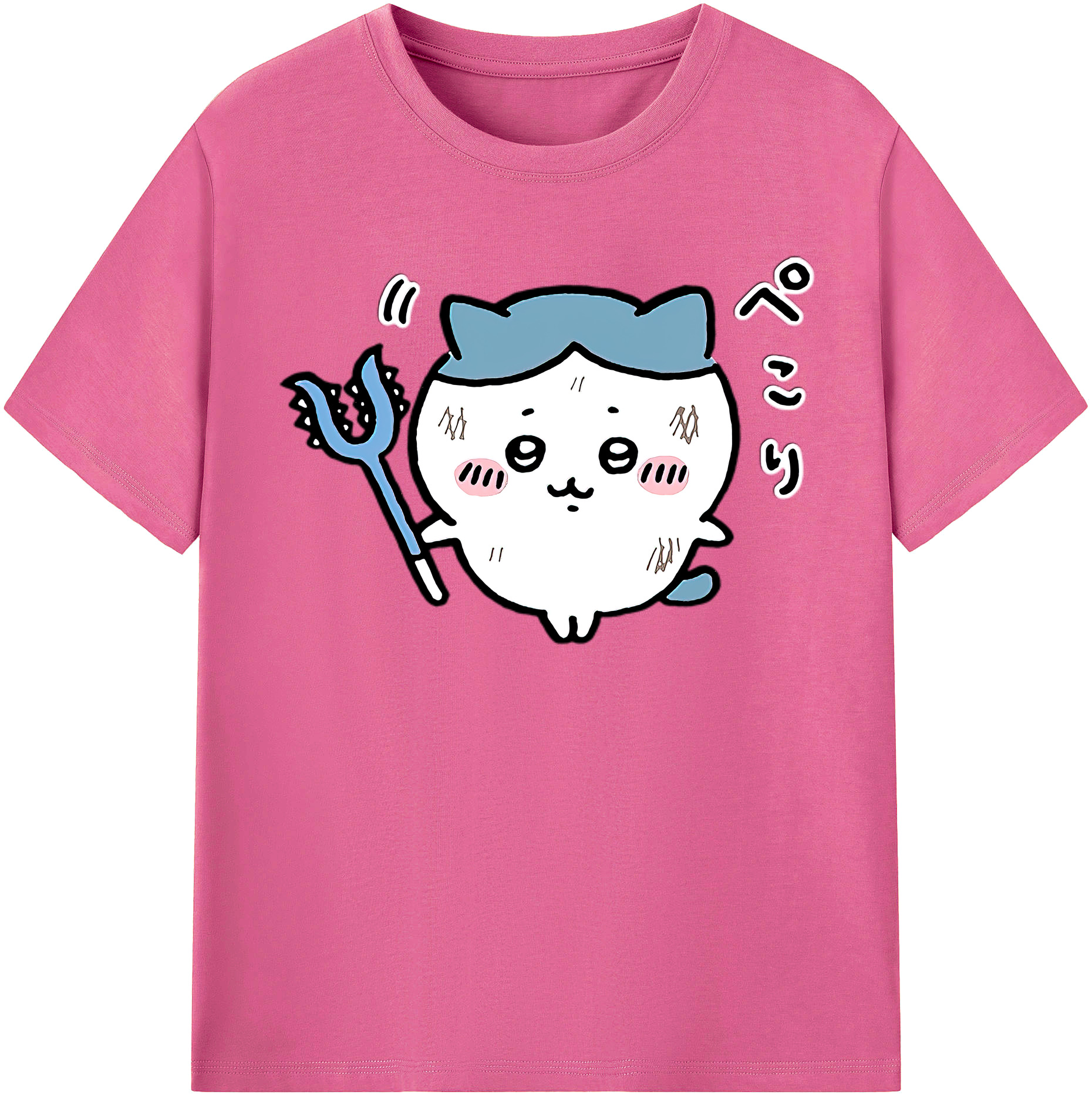 （画像用） ちいかわ ハチワレ Chii-kawa hachiware レディースカジュアルプリントTシャツ（綿100％）