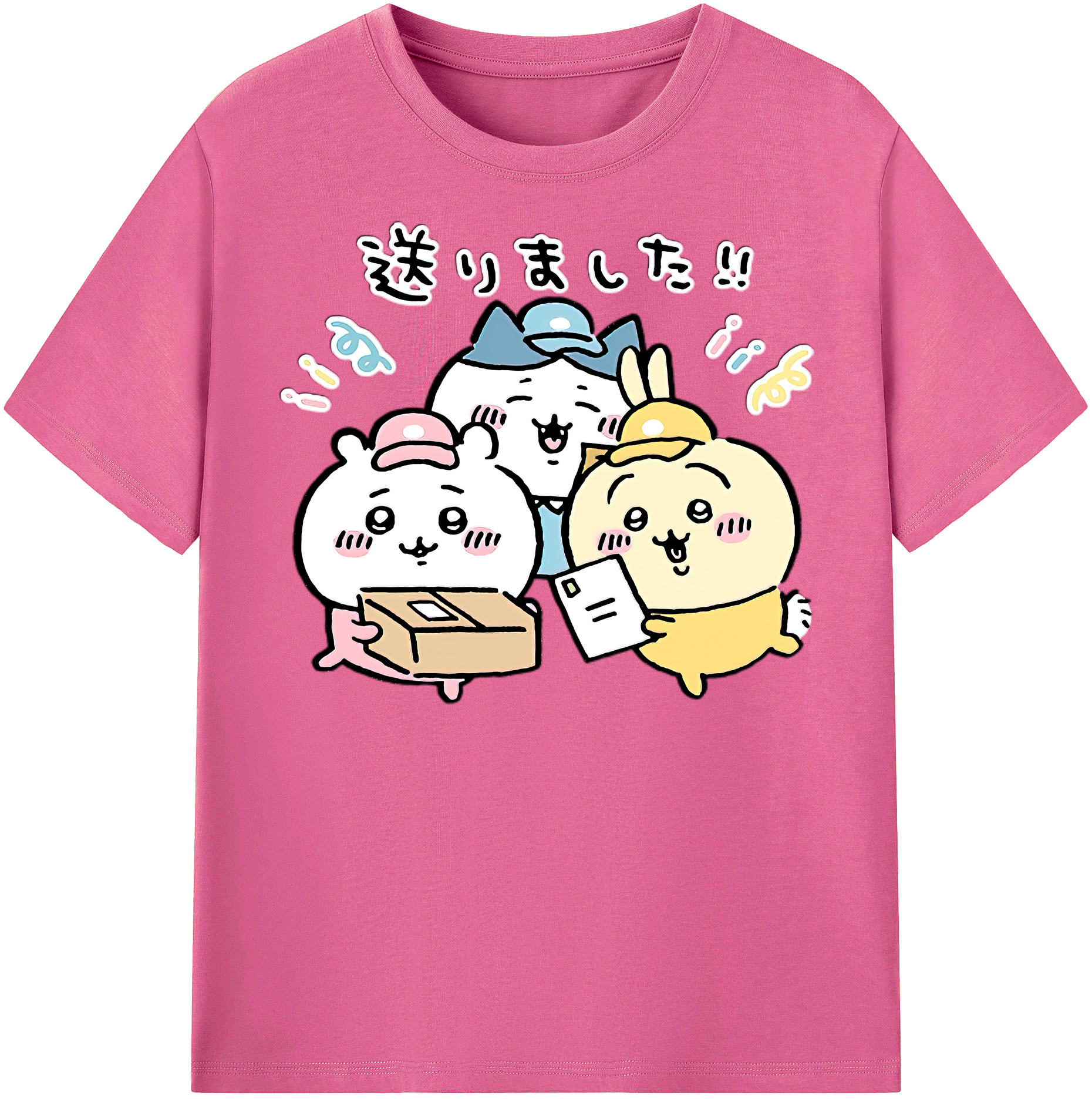 （画像用） ちいかわ ハチワレ Chii-kawa hachiware レディースカジュアルプリントTシャツ（綿100％）