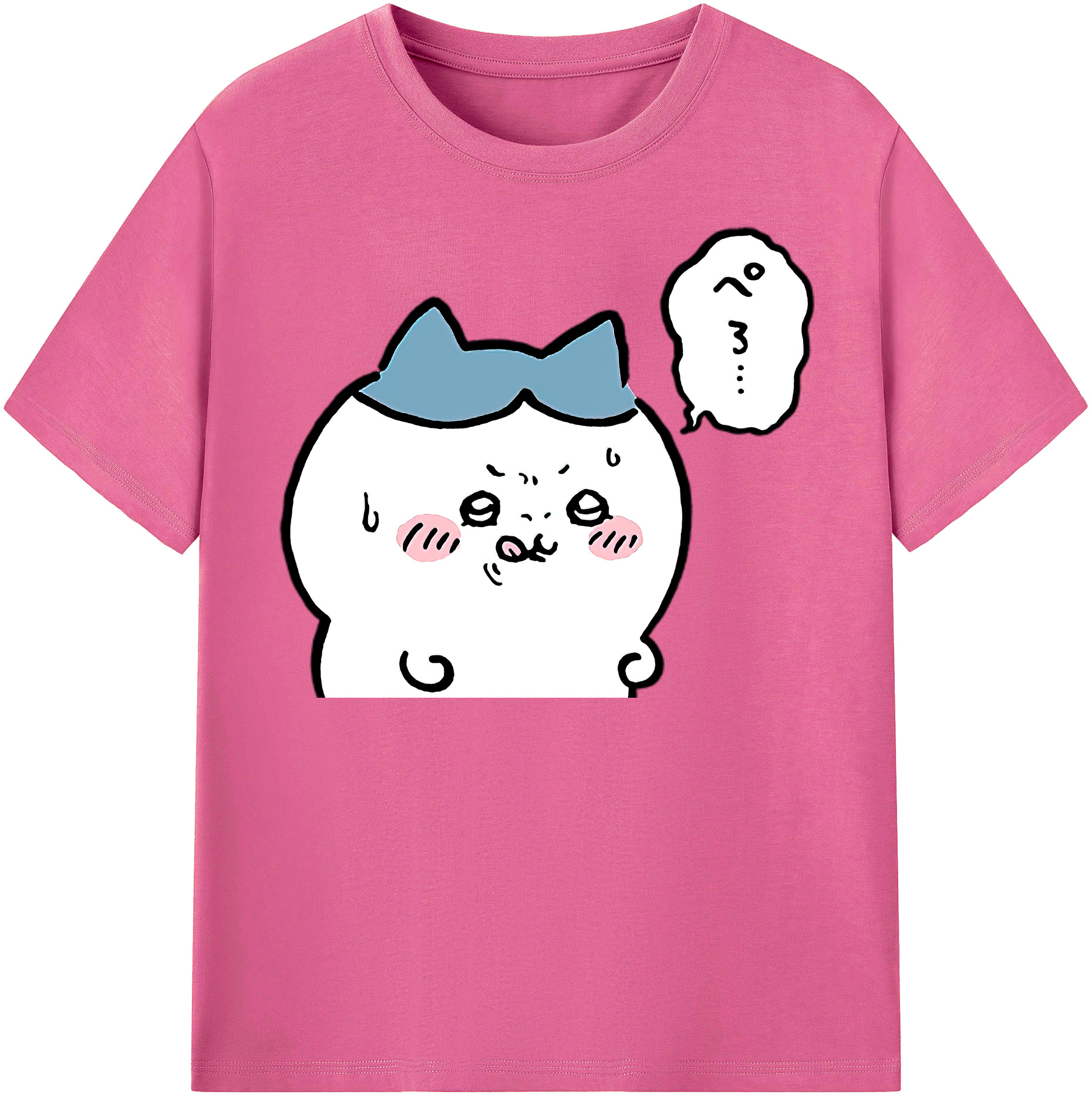 （画像用） ちいかわ ハチワレ Chii-kawa hachiware レディースカジュアルプリントTシャツ（綿100％）