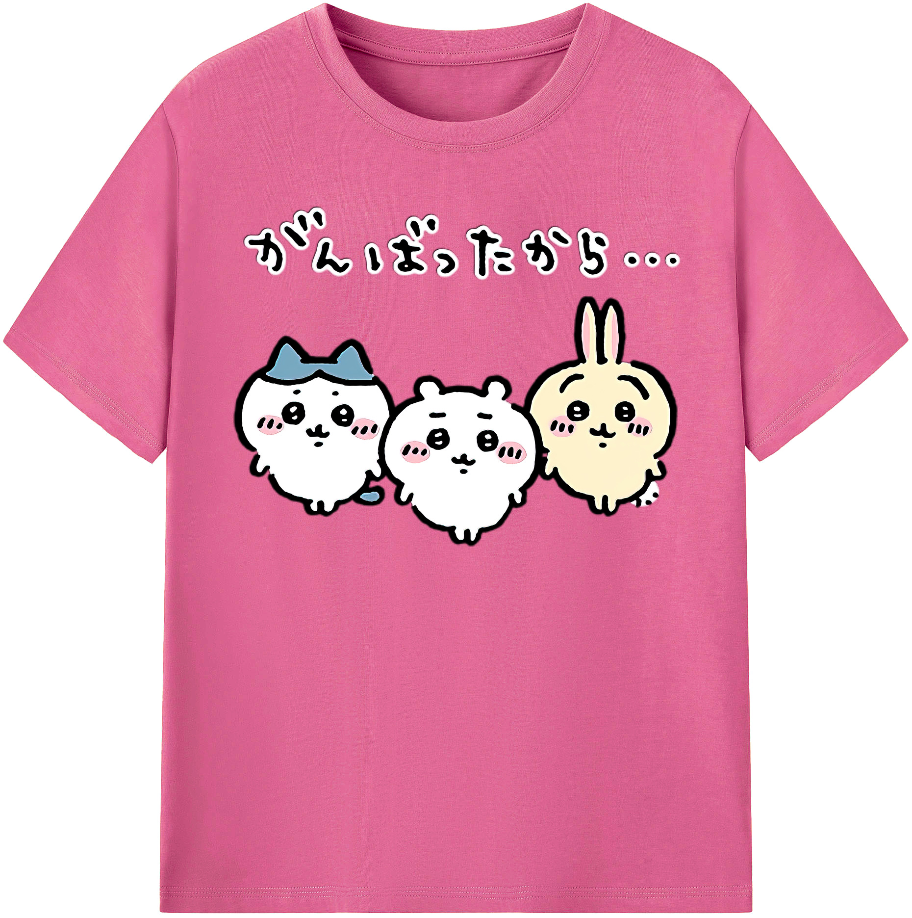 （画像用） ちいかわ ハチワレ Chii-kawa hachiware レディースカジュアルプリントTシャツ（綿100％）