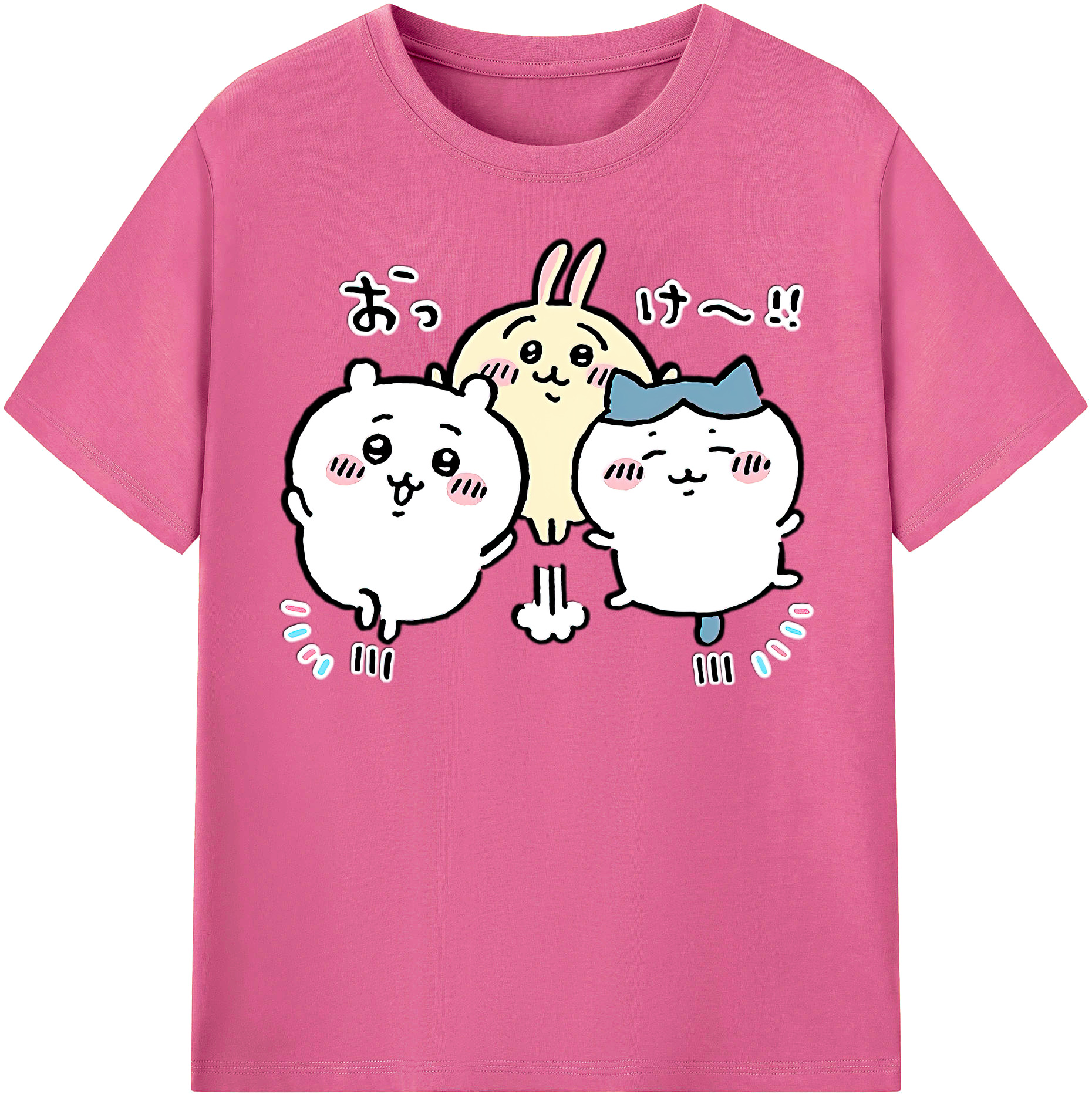 （画像用） ちいかわ ちいかわ Chii-kawa chiikawa レディースカジュアルプリントTシャツ（綿100％）
