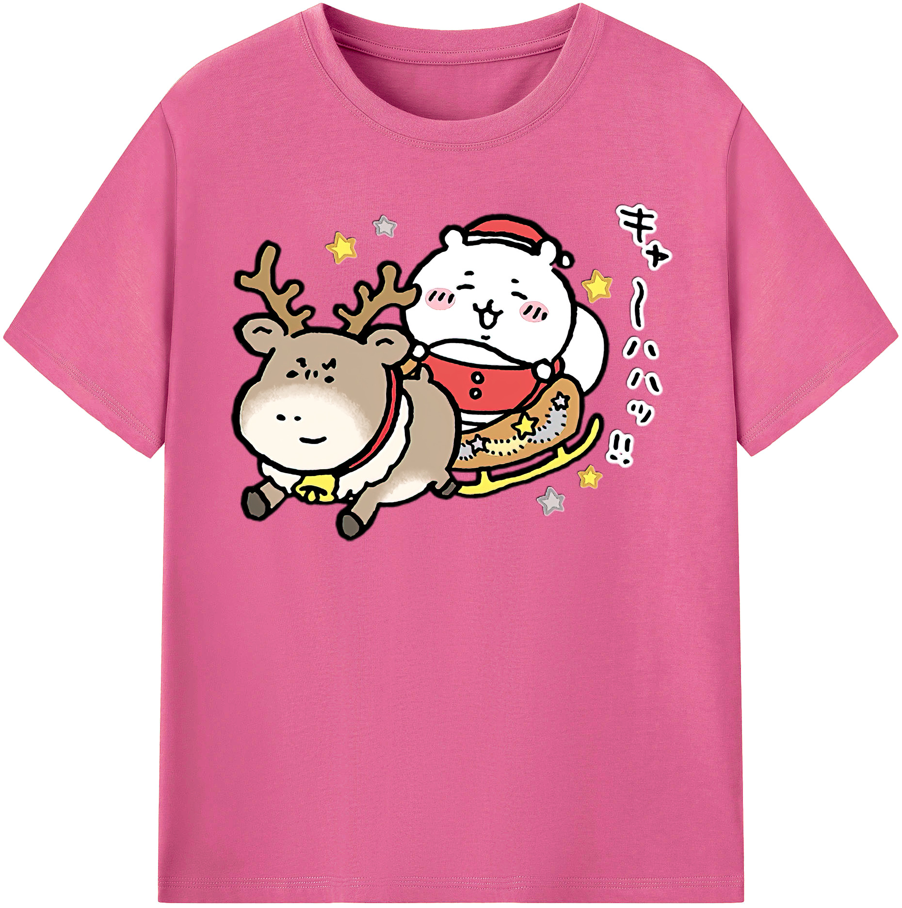 （画像用） ちいかわ ちいかわ Chii-kawa chiikawa レディースカジュアルプリントTシャツ（綿100％）
