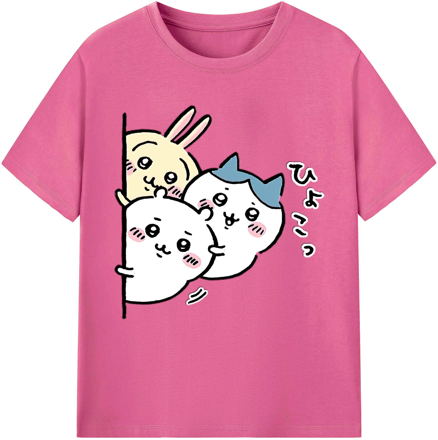 （画像用） ちいかわ うさぎ Chii-kawa usagi レディースカジュアルプリントTシャツ（綿100％）