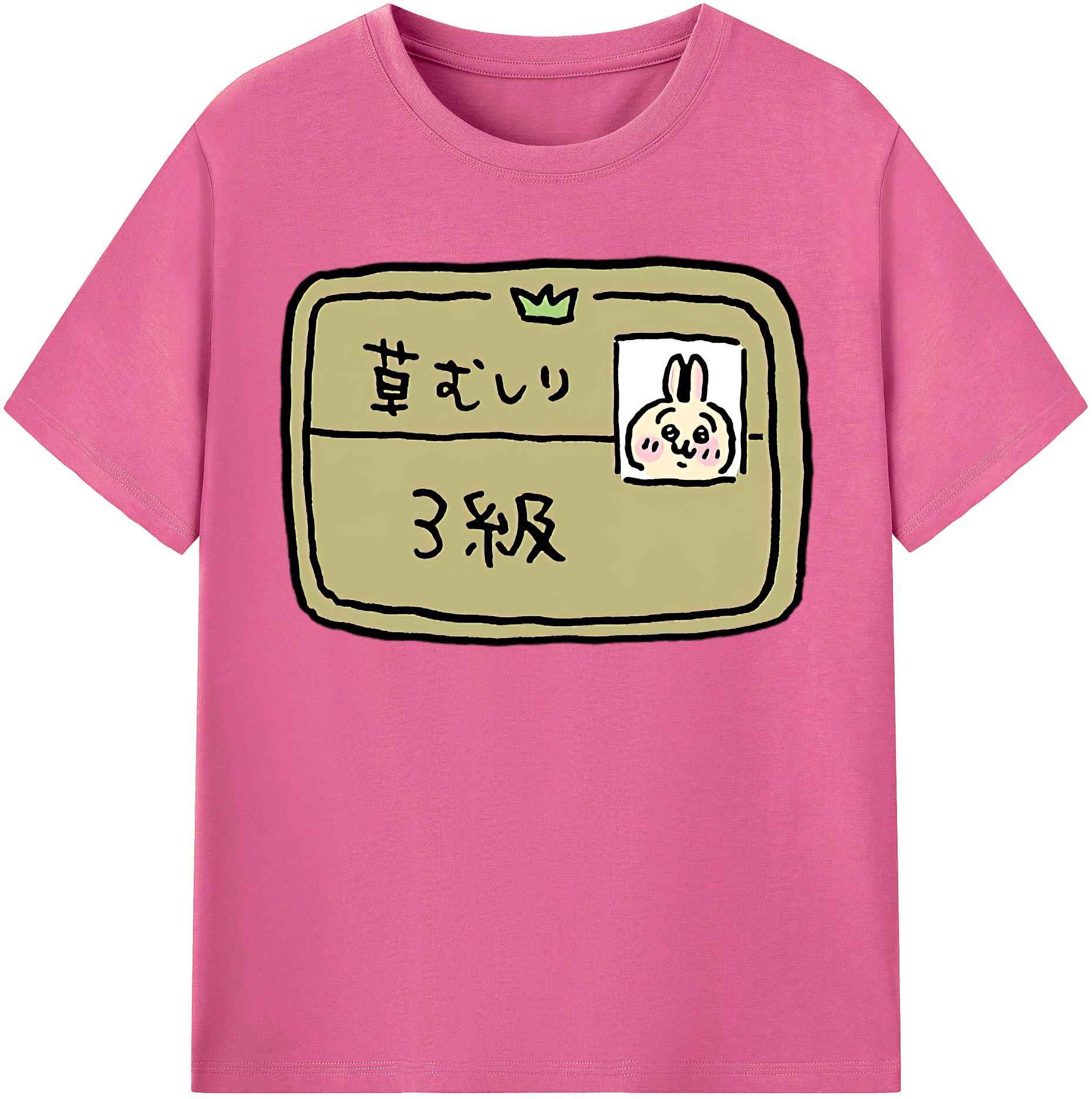 （画像用） ちいかわ うさぎ Chii-kawa usagi レディースカジュアルプリントTシャツ（綿100％）