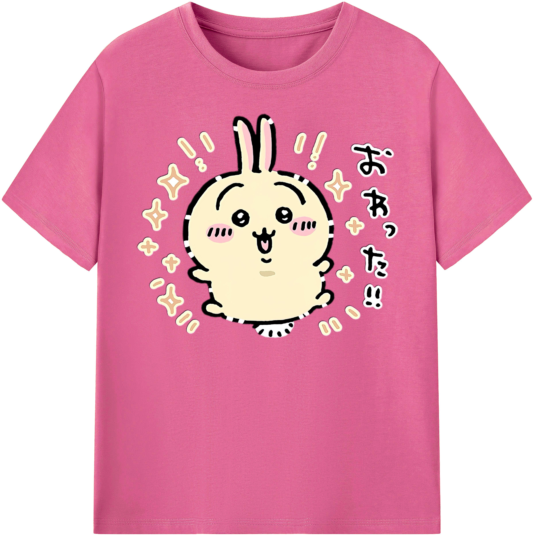 （画像用） ちいかわ うさぎ Chii-kawa usagi レディースカジュアルプリントTシャツ（綿100％）
