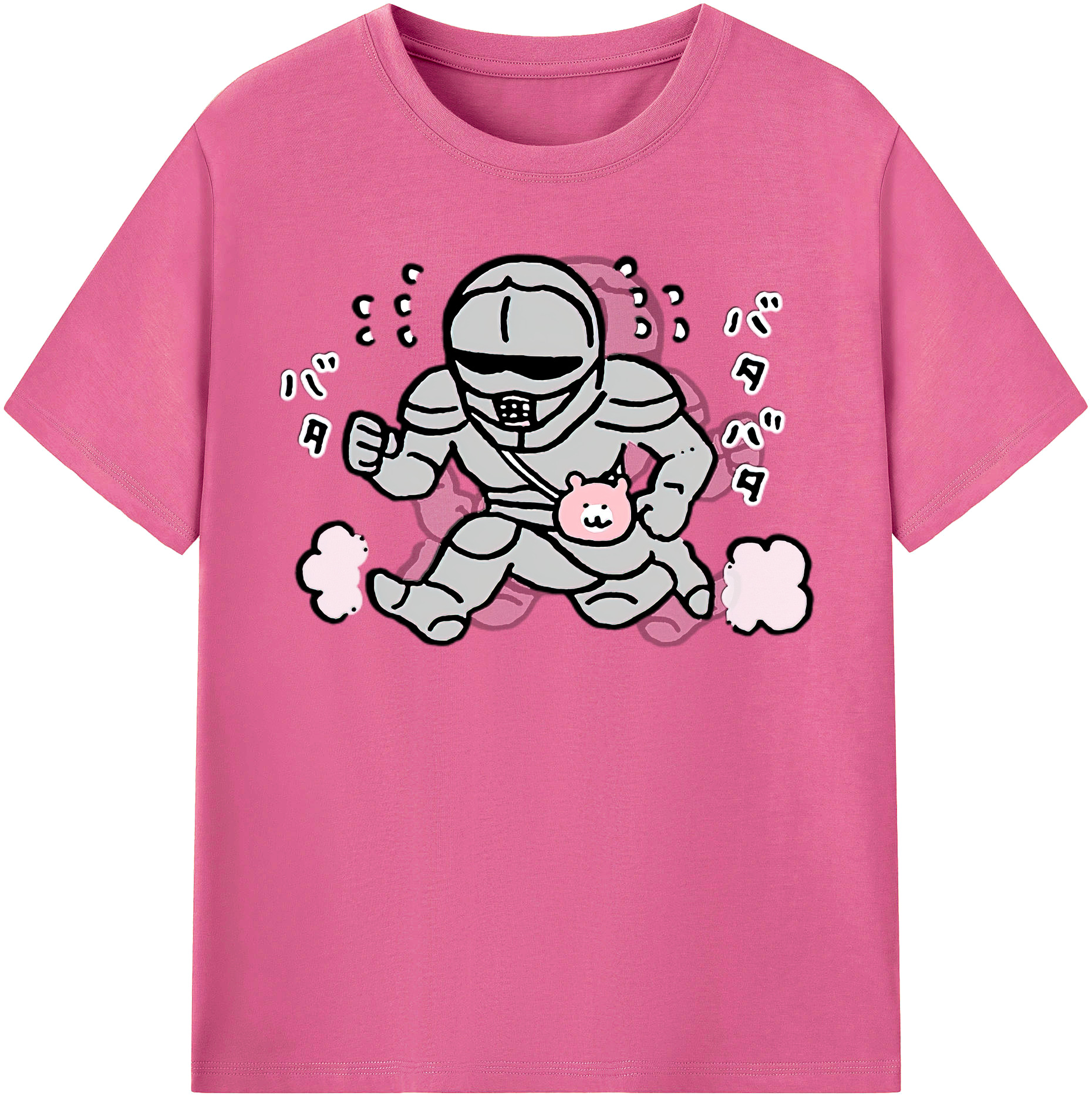 （画像用） ちいかわ 労働の鎧さん Chii-kawa Mr. Armor of Labor レディースカジュアルプリントTシャツ（綿100％）