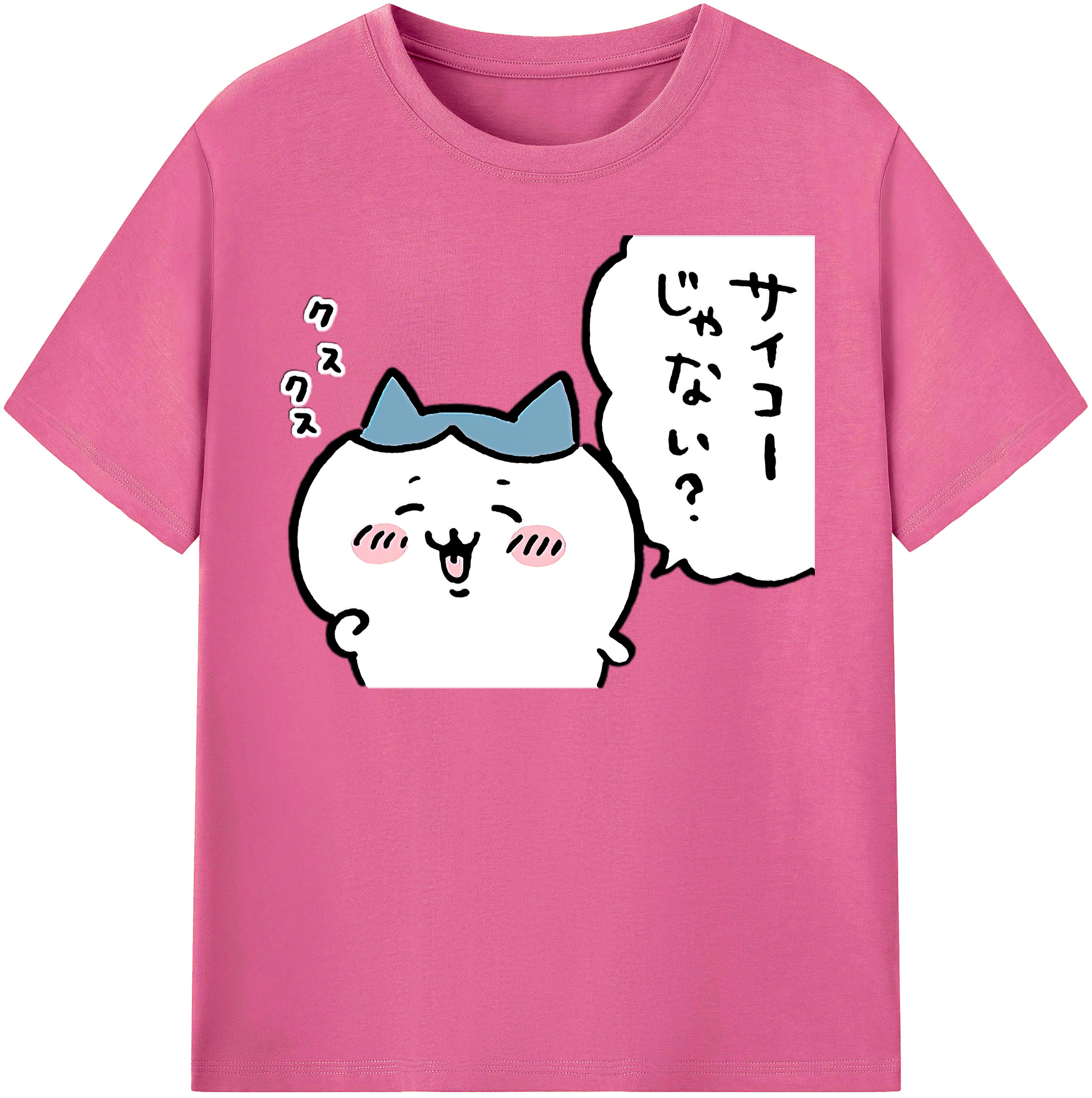 （画像用） ちいかわ ハチワレ Chii-kawa hachiware レディースカジュアルプリントTシャツ（綿100％）