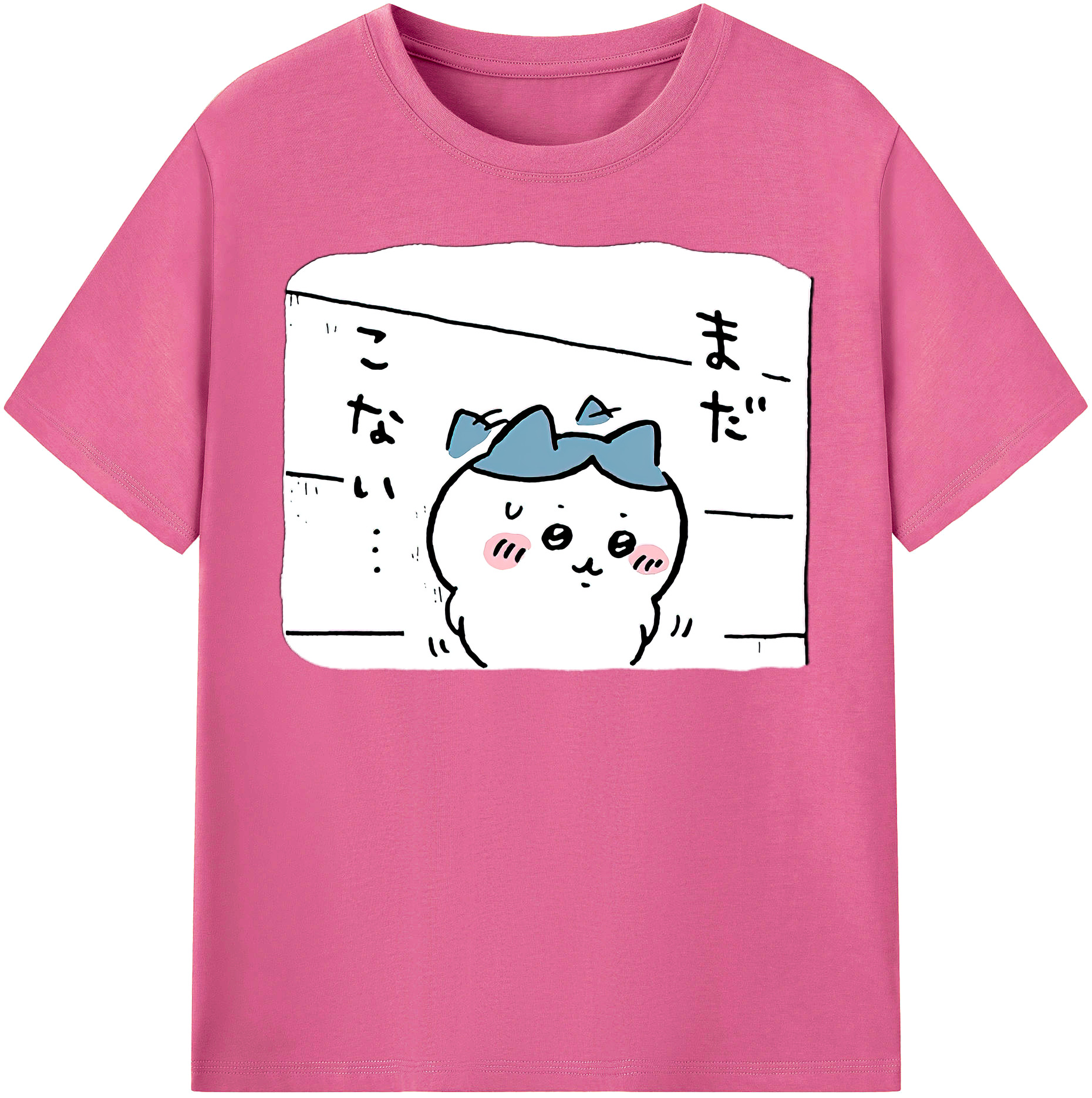 （画像用） ちいかわ ハチワレ Chii-kawa hachiware レディースカジュアルプリントTシャツ（綿100％）