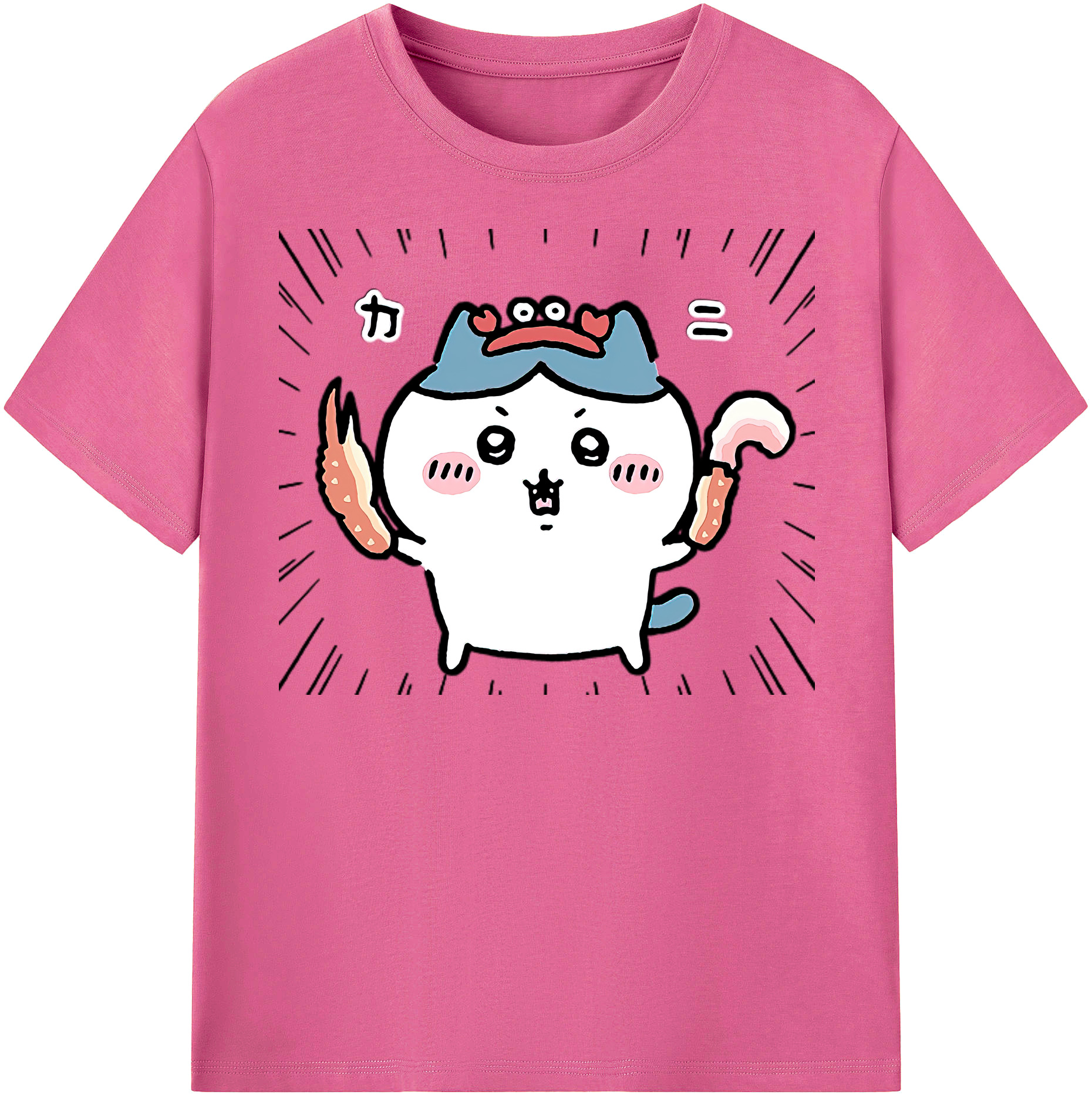 （画像用） ちいかわ ハチワレ Chii-kawa hachiware レディースカジュアルプリントTシャツ（綿100％）
