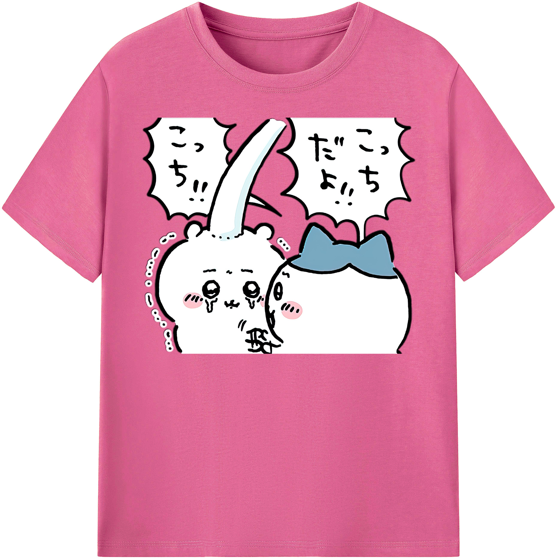 （画像用） ちいかわ ハチワレ Chii-kawa hachiware レディースカジュアルプリントTシャツ（綿100％）