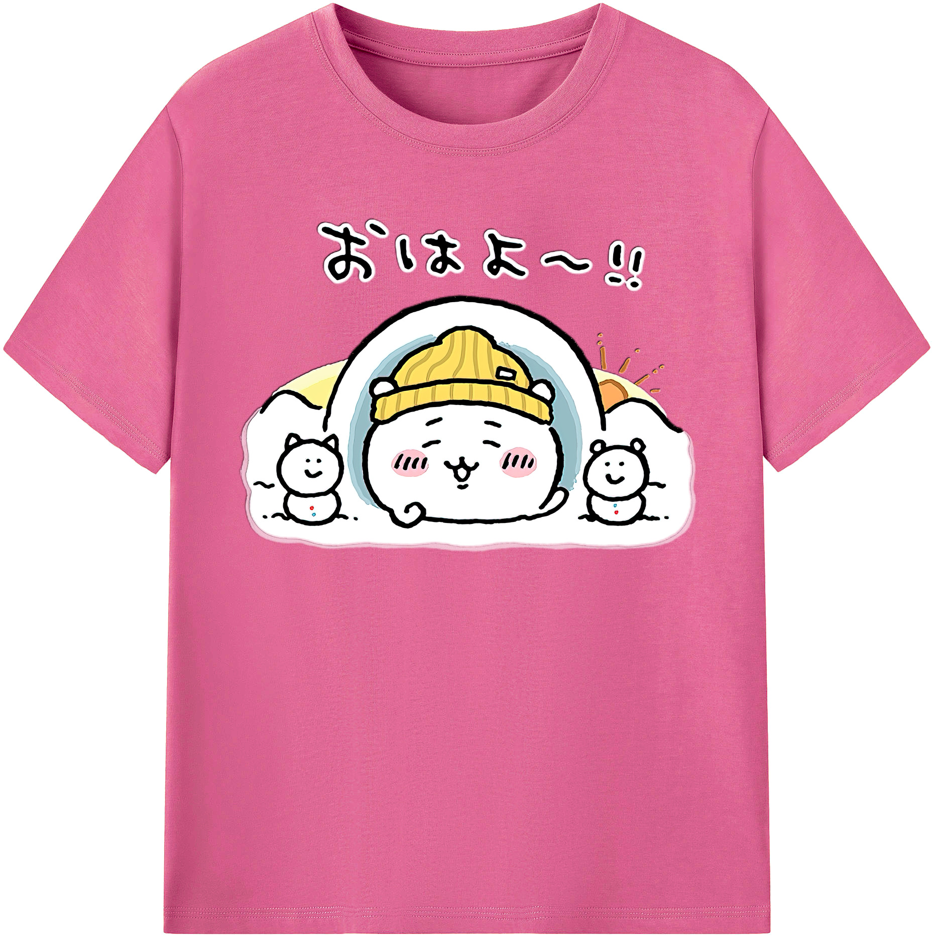 （画像用） ちいかわ ちいかわ Chii-kawa chiikawa レディースカジュアルプリントTシャツ（綿100％）