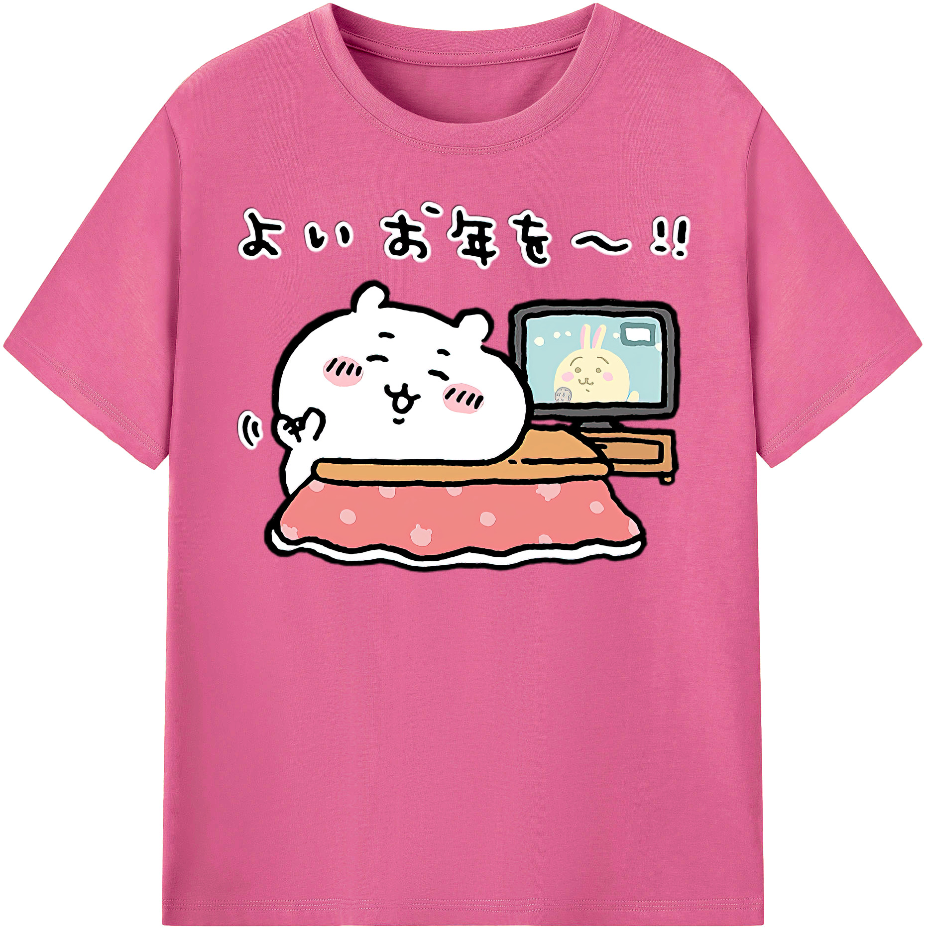 （画像用） ちいかわ ちいかわ Chii-kawa chiikawa レディースカジュアルプリントTシャツ（綿100％）