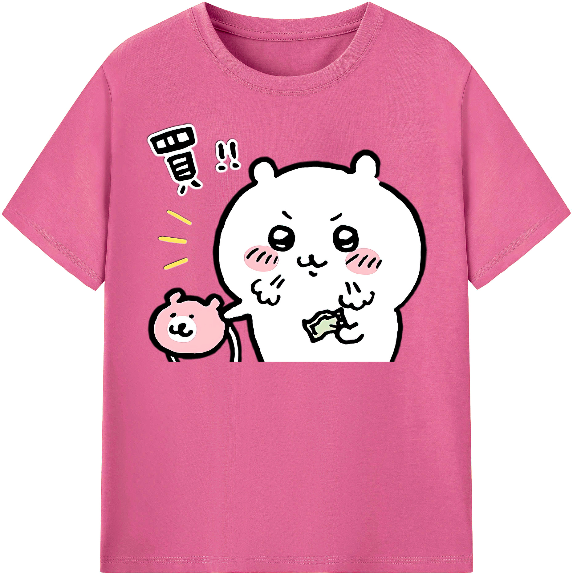 （画像用） ちいかわ ちいかわ Chii-kawa chiikawa レディースカジュアルプリントTシャツ（綿100％）