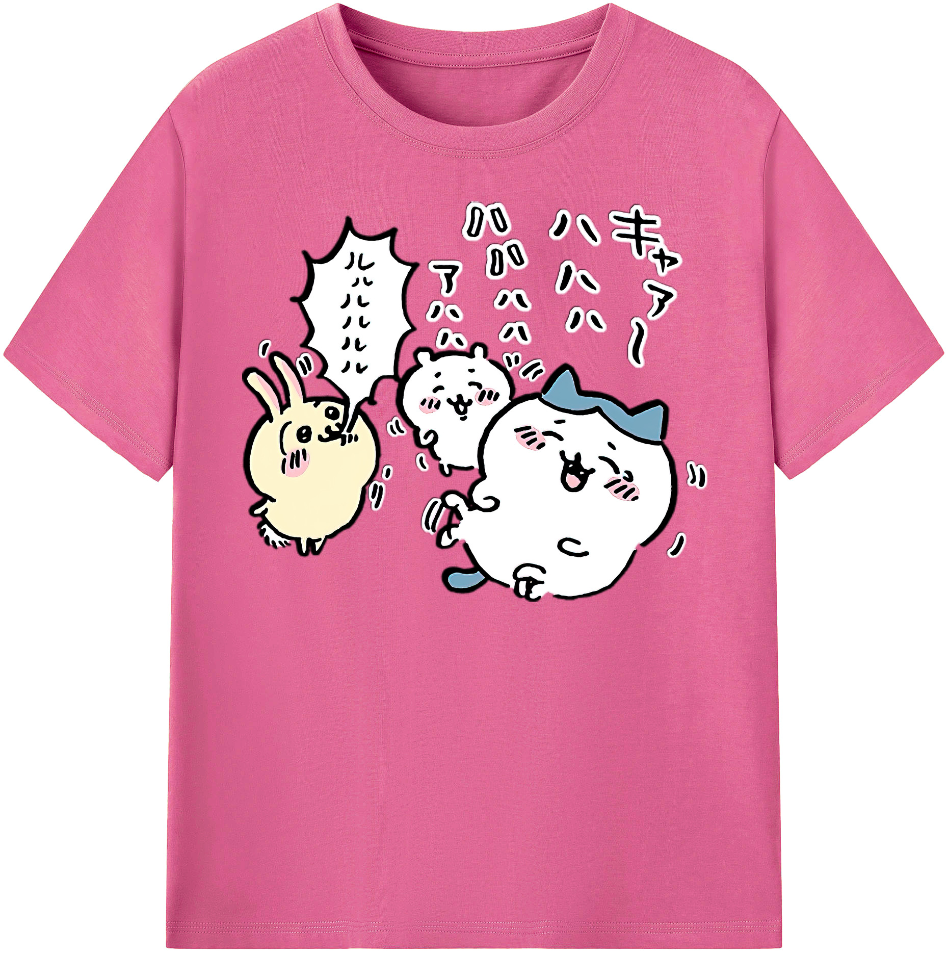 （画像用） ちいかわ うさぎ Chii-kawa usagi レディースカジュアルプリントTシャツ（綿100％）
