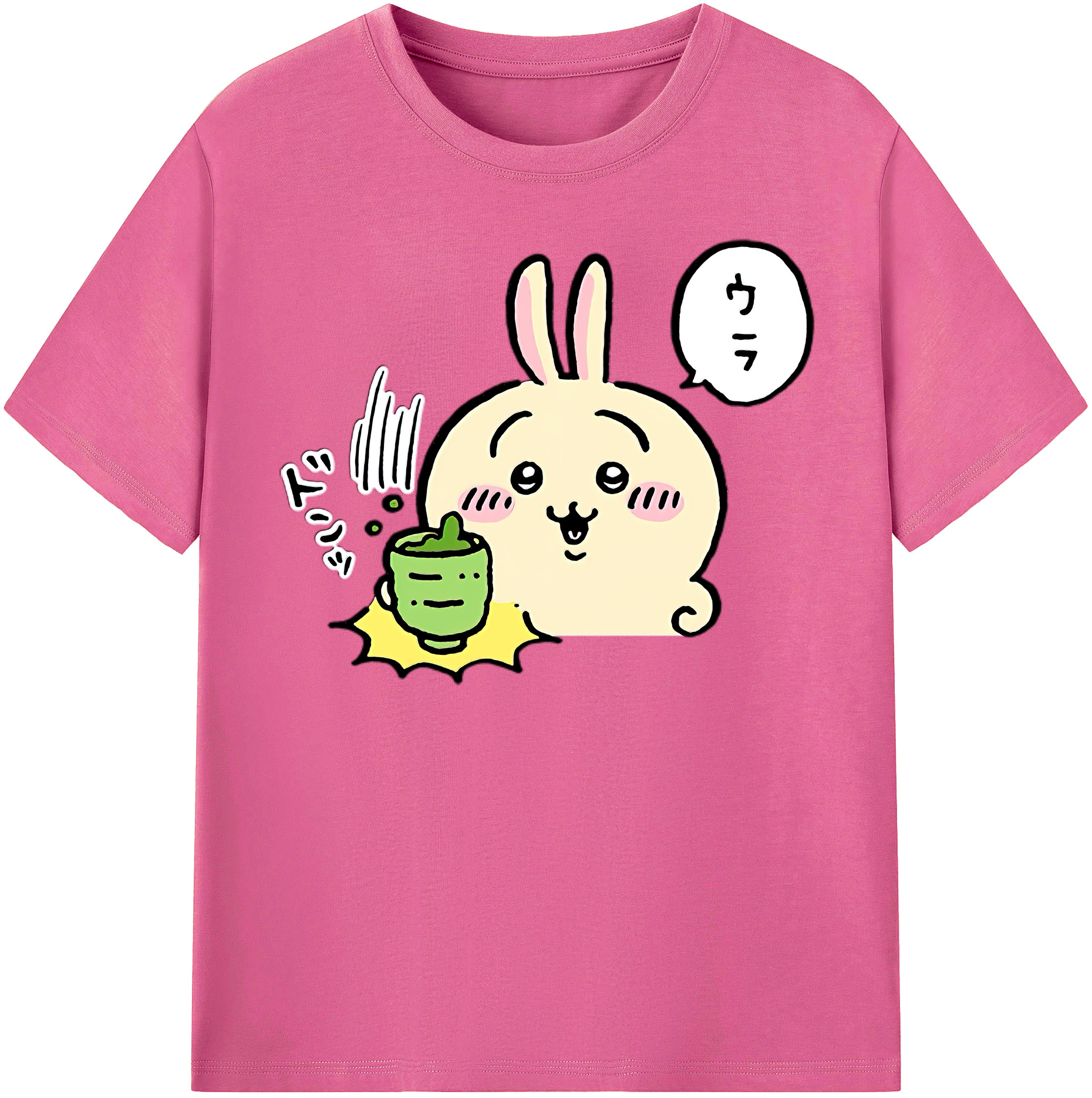 （画像用） ちいかわ うさぎ Chii-kawa usagi レディースカジュアルプリントTシャツ（綿100％）