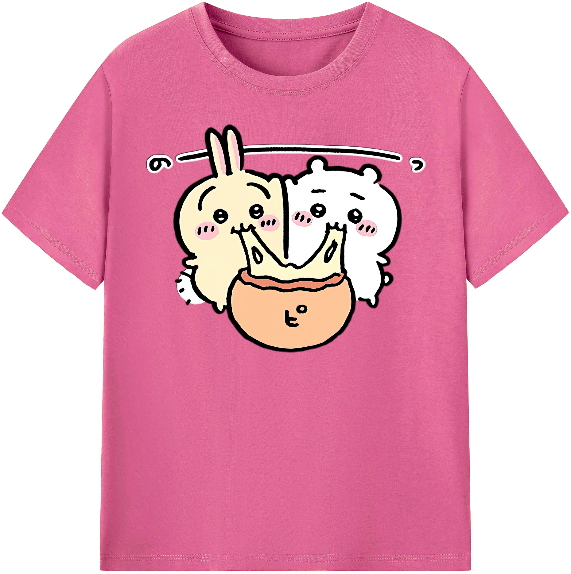（画像用） ちいかわ うさぎ Chii-kawa usagi レディースカジュアルプリントTシャツ（綿100％）