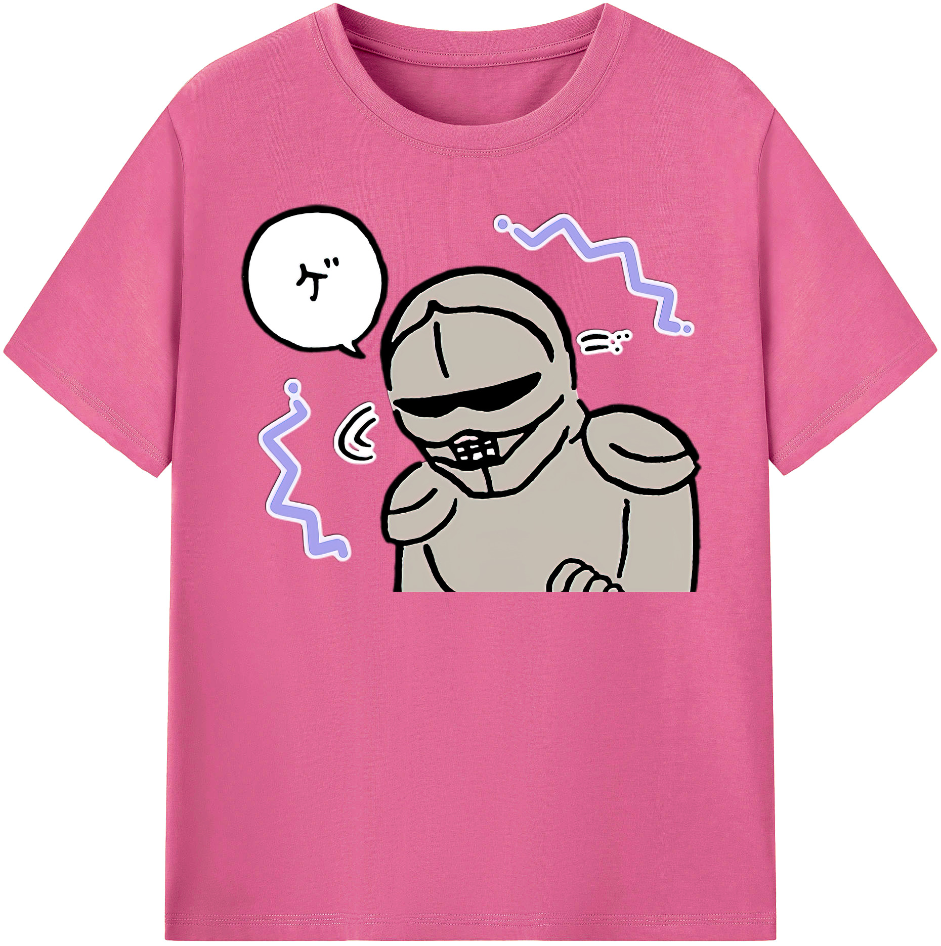 （画像用） ちいかわ 労働の鎧さん Chii-kawa Mr. Armor of Labor レディースカジュアルプリントTシャツ（綿100％）