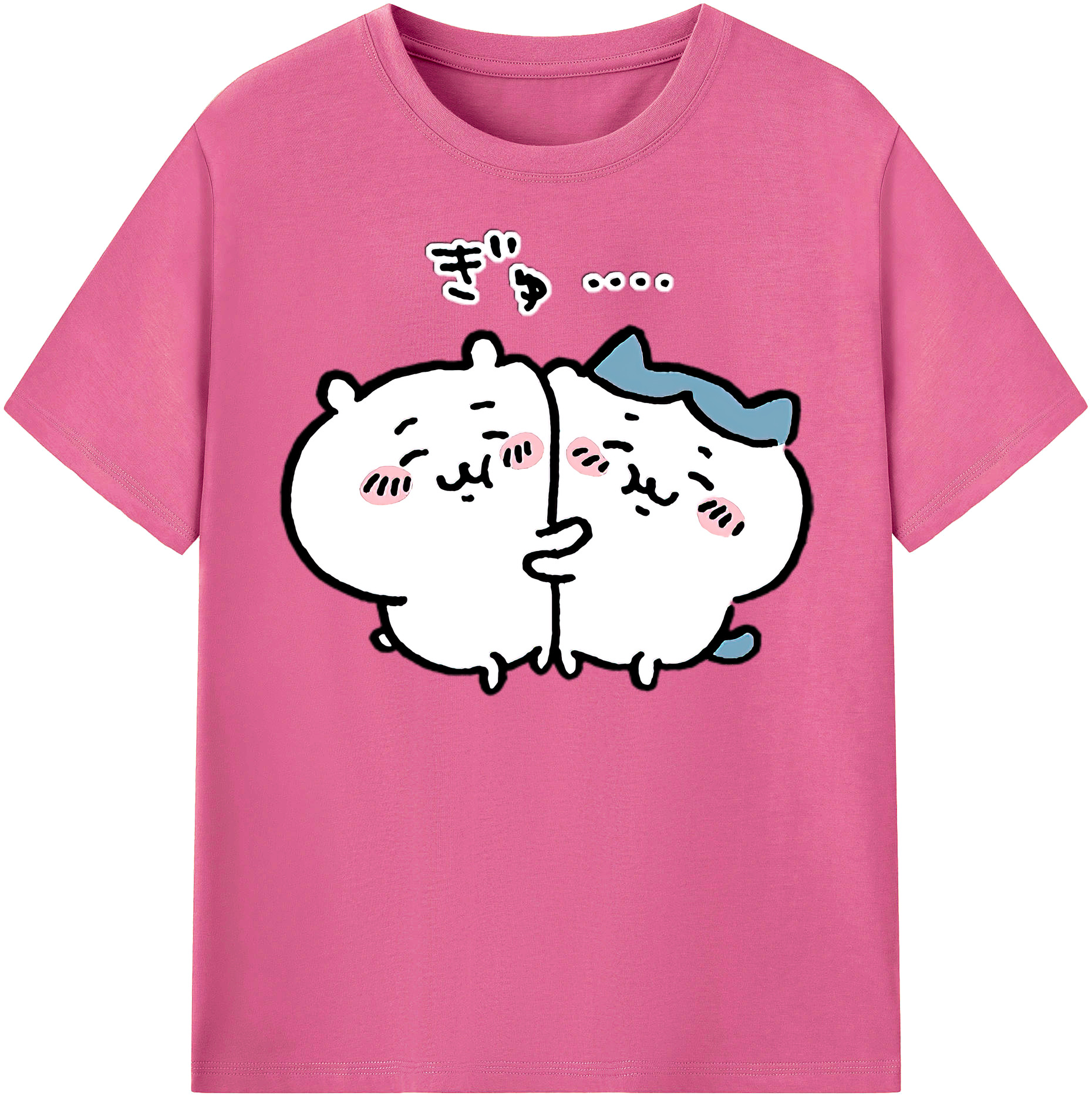 （画像用） ちいかわ ハチワレ Chii-kawa hachiware レディースカジュアルプリントTシャツ（綿100％）