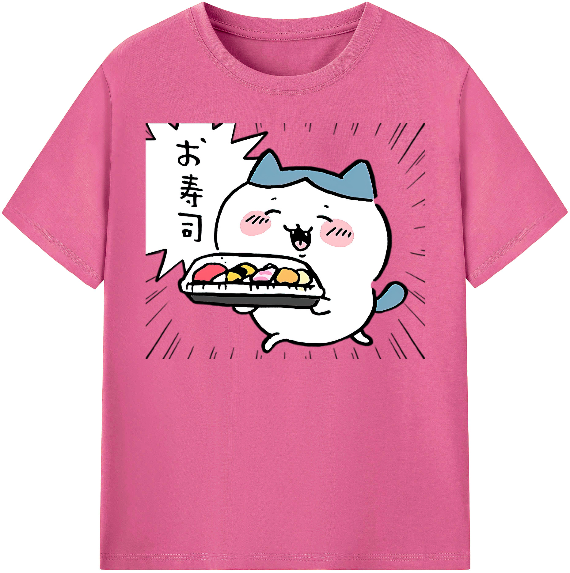 （画像用） ちいかわ ハチワレ Chii-kawa hachiware レディースカジュアルプリントTシャツ（綿100％）