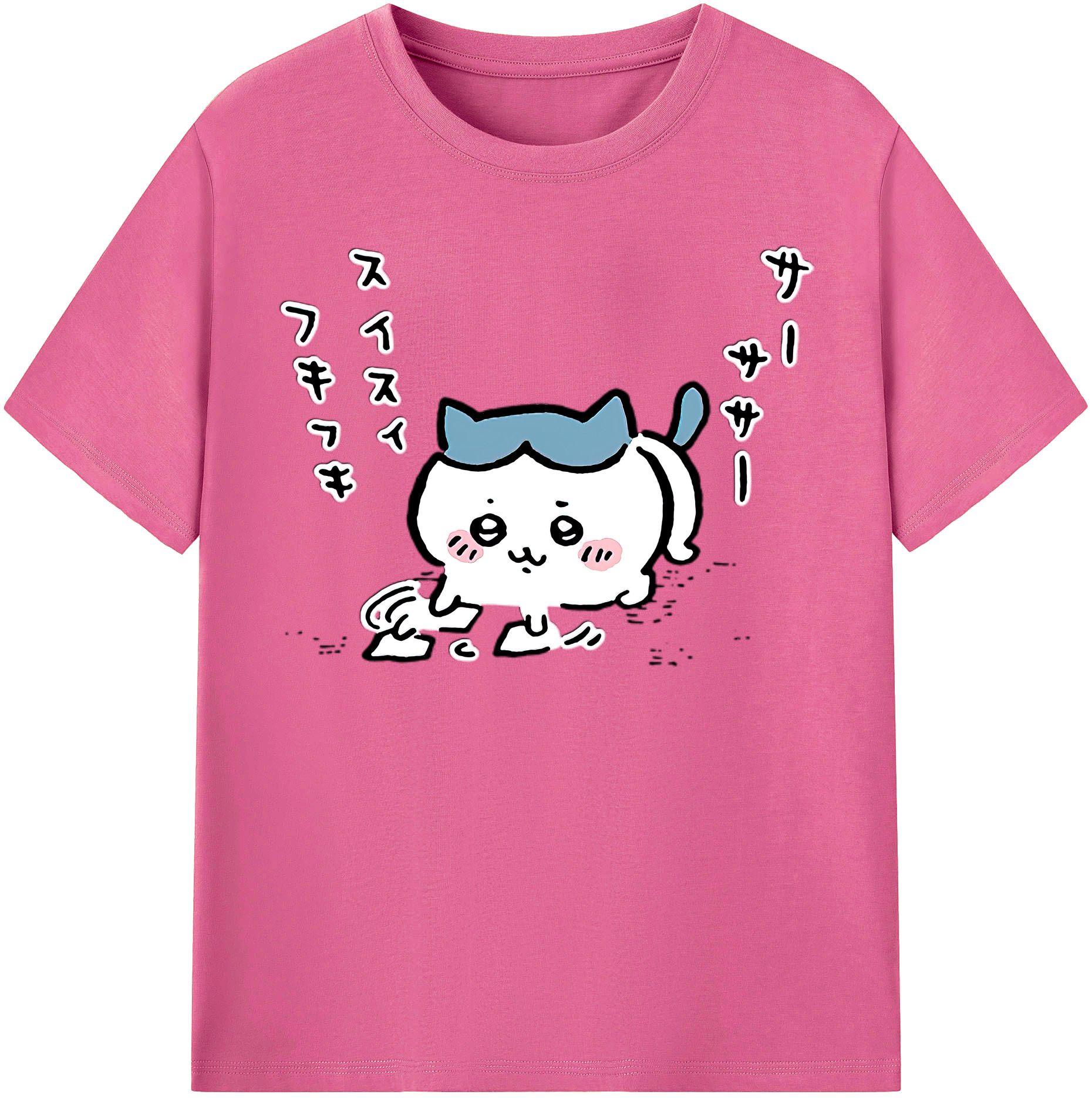（画像用） ちいかわ ハチワレ Chii-kawa hachiware レディースカジュアルプリントTシャツ（綿100％）