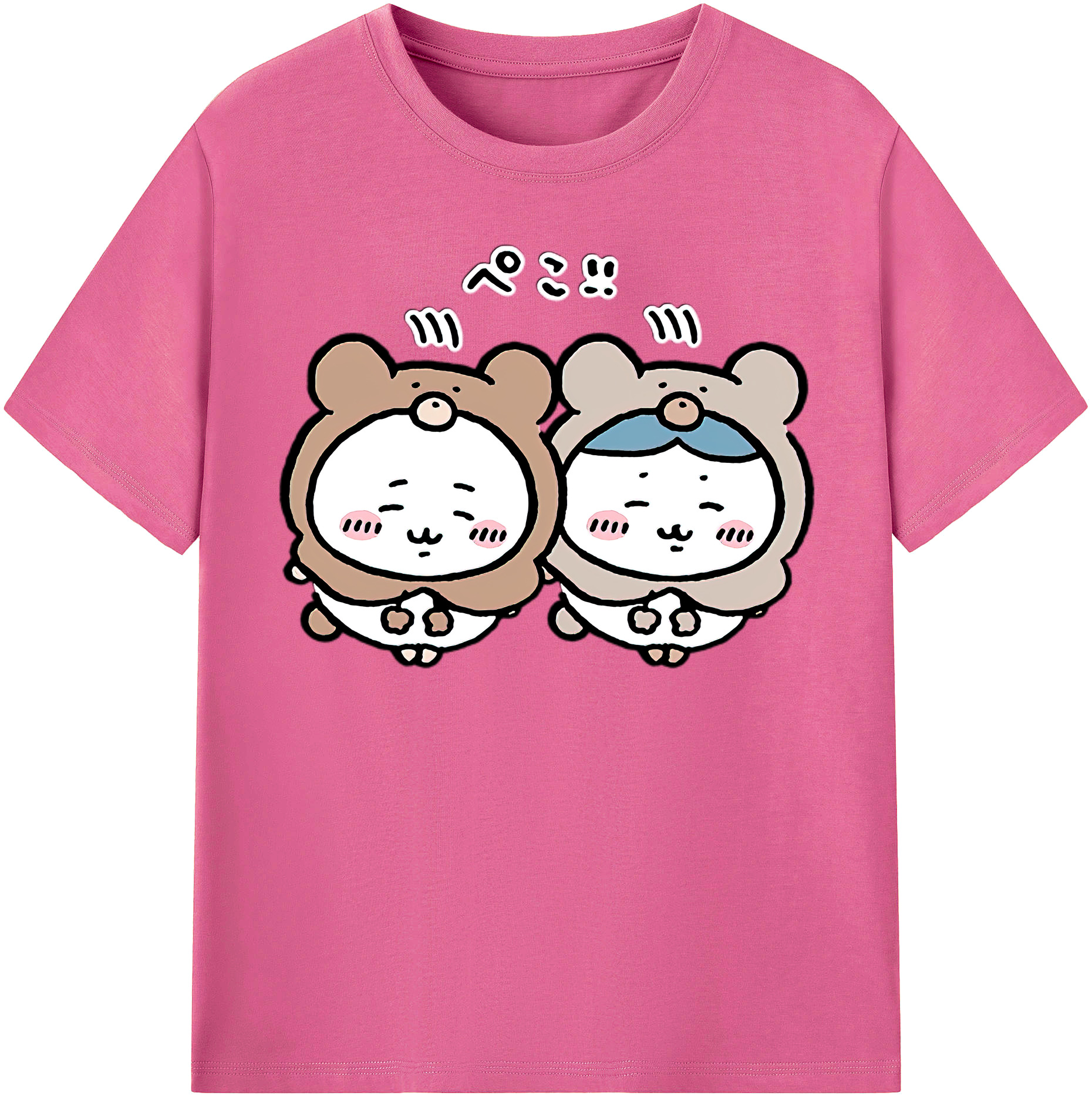 （画像用） ちいかわ ハチワレ Chii-kawa hachiware レディースカジュアルプリントTシャツ（綿100％）