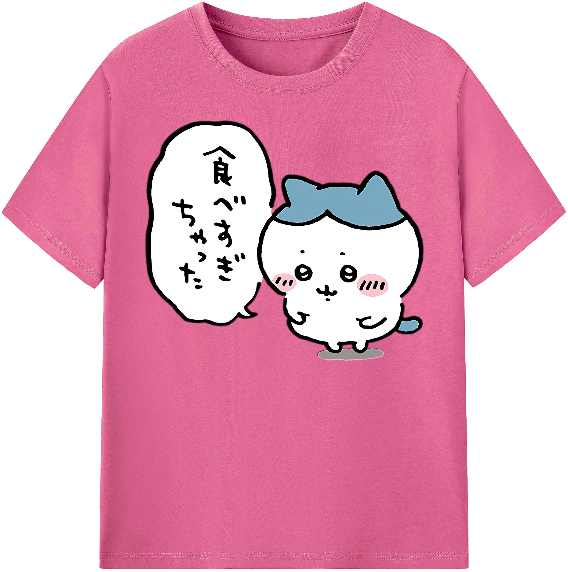 （画像用） ちいかわ ハチワレ Chii-kawa hachiware レディースカジュアルプリントTシャツ（綿100％）