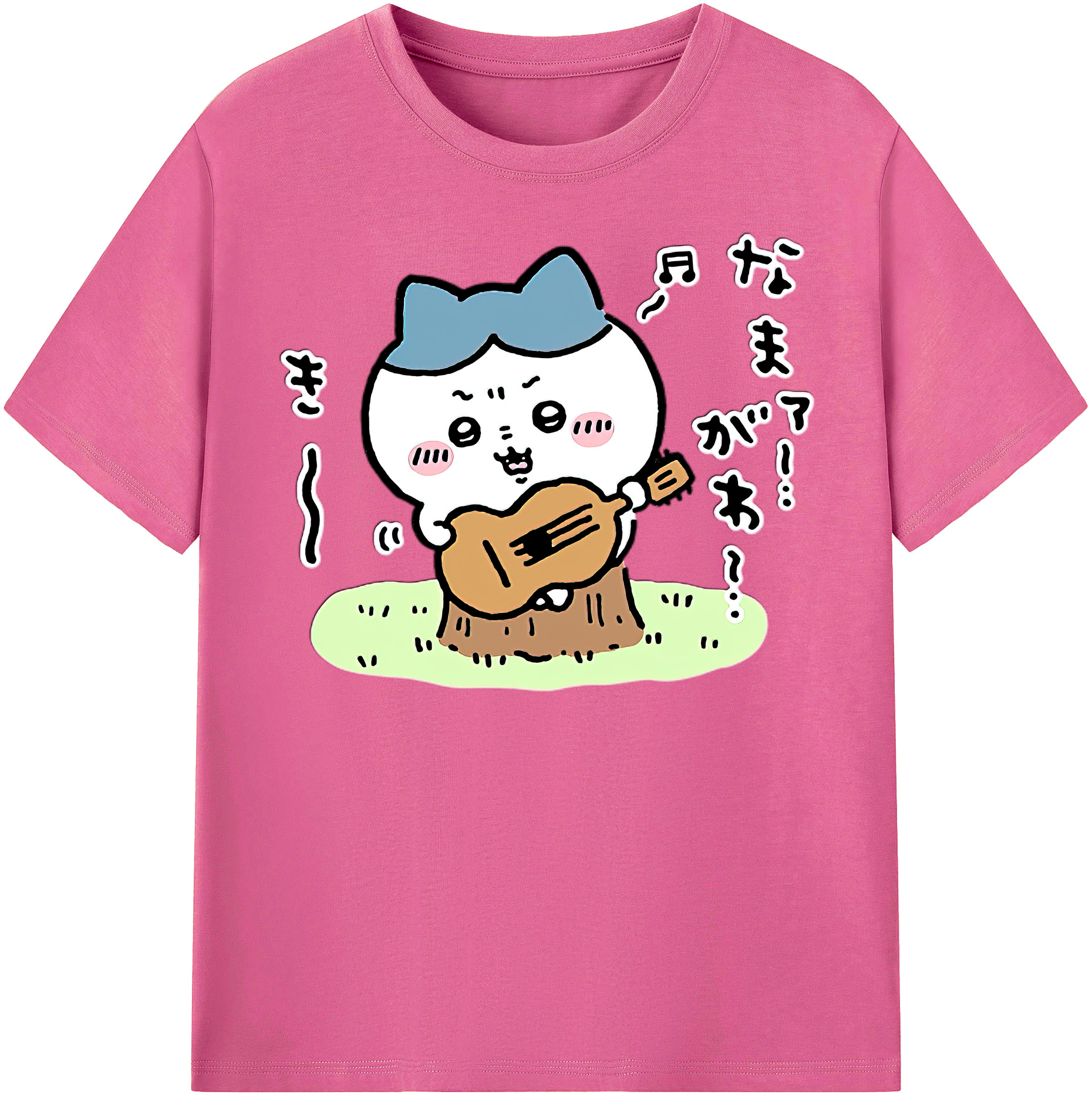 （画像用） ちいかわ ハチワレ Chii-kawa hachiware レディースカジュアルプリントTシャツ（綿100％）